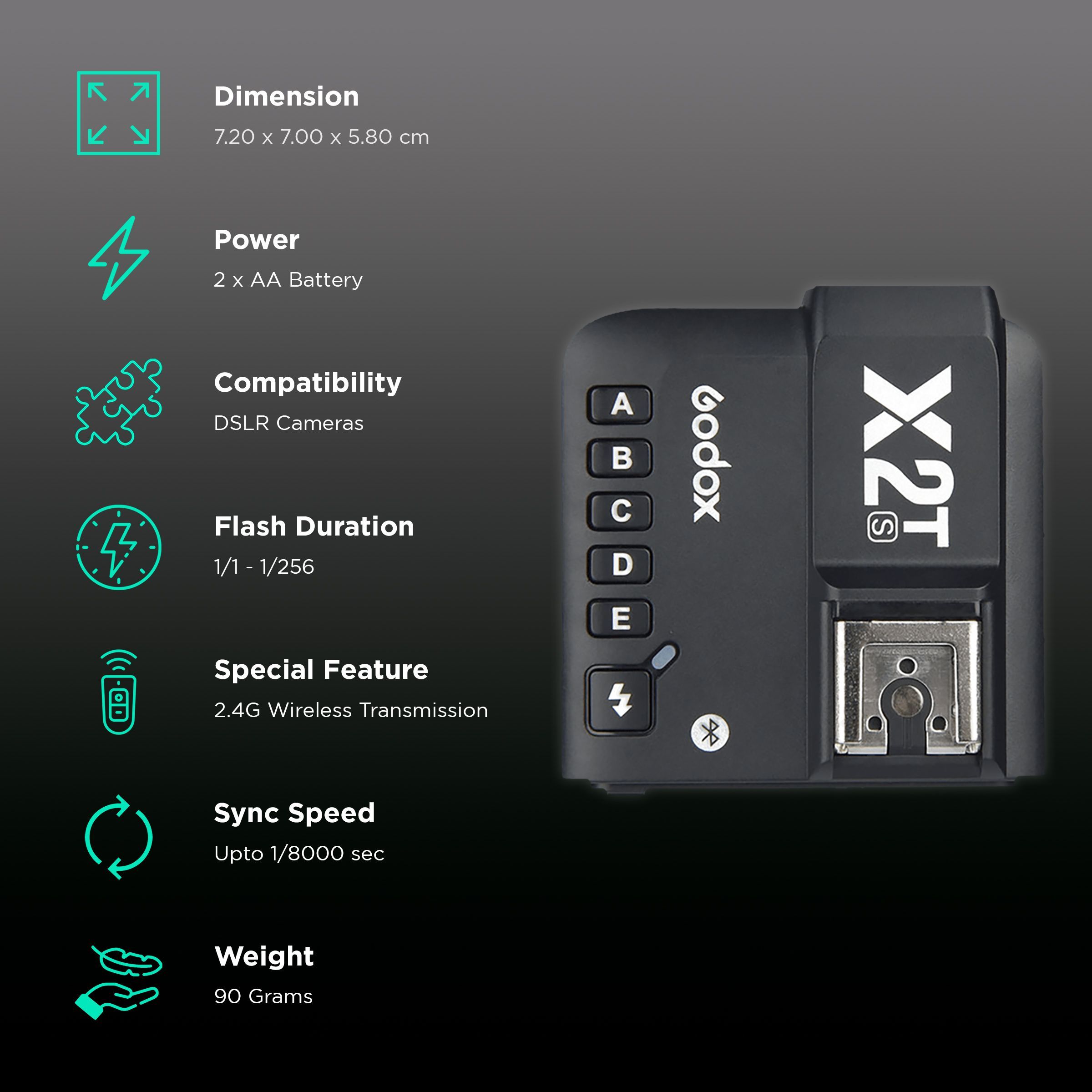 Godox X2T-S Wireless Flash Trigger for Sony (LED Panel)_2