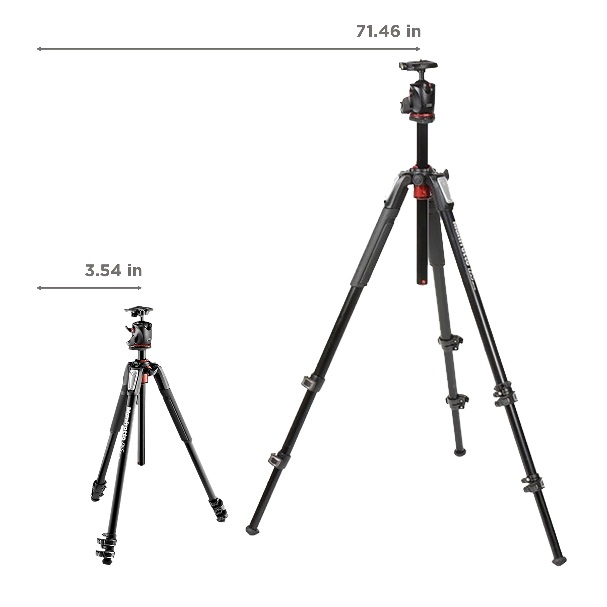 Manfrotto 55 181.5cm Adjustable Tripod for Camera (360 Degree Panoramic Rotation, Black)_3