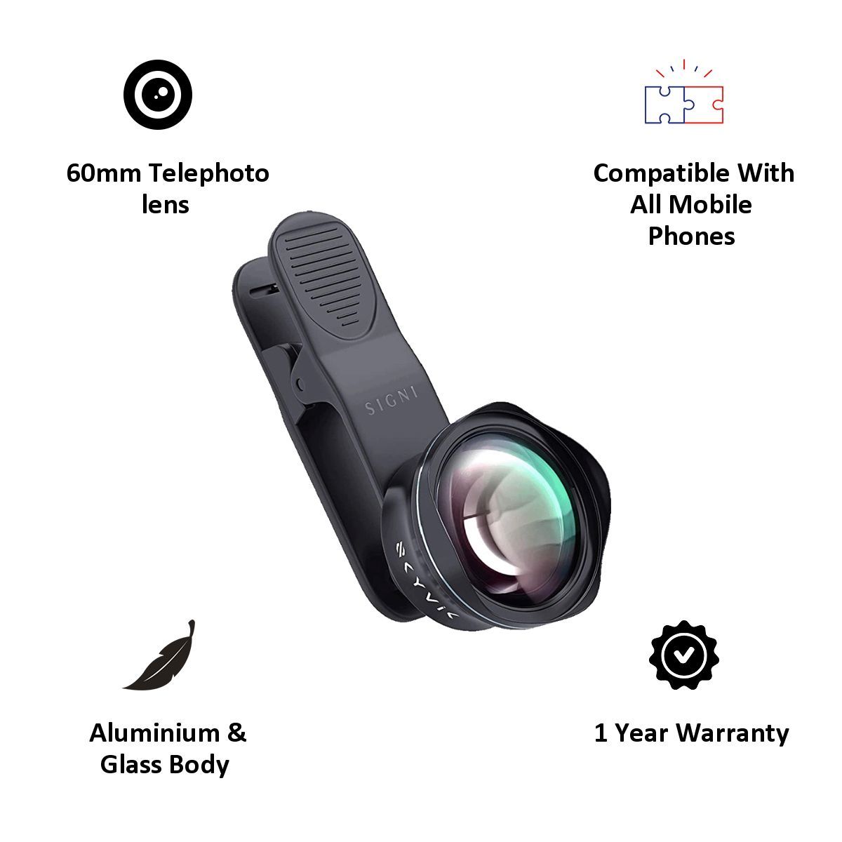 SKYVIK Signi One Telephoto Lens 2X for Mobiles (CL-TP60, Black) SKYVIK Signi One Telephoto Lens 2X for Mobiles (CL-TP60, Black)_6
