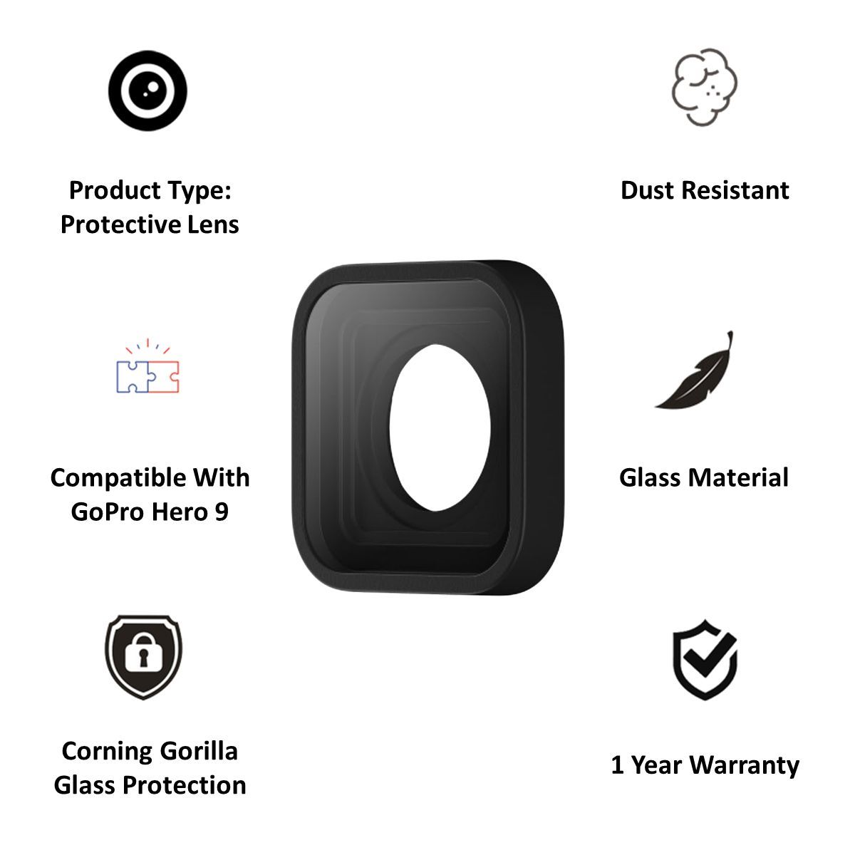 GoPro Camera Lens Replacement Cover For Hero9 Black (Easy to Remove and Replace, ADCOV-001, Black) GoPro Camera Lens Replacement Cover For Hero9 Black (Easy to Remove and Replace, ADCOV-001, Black)_4