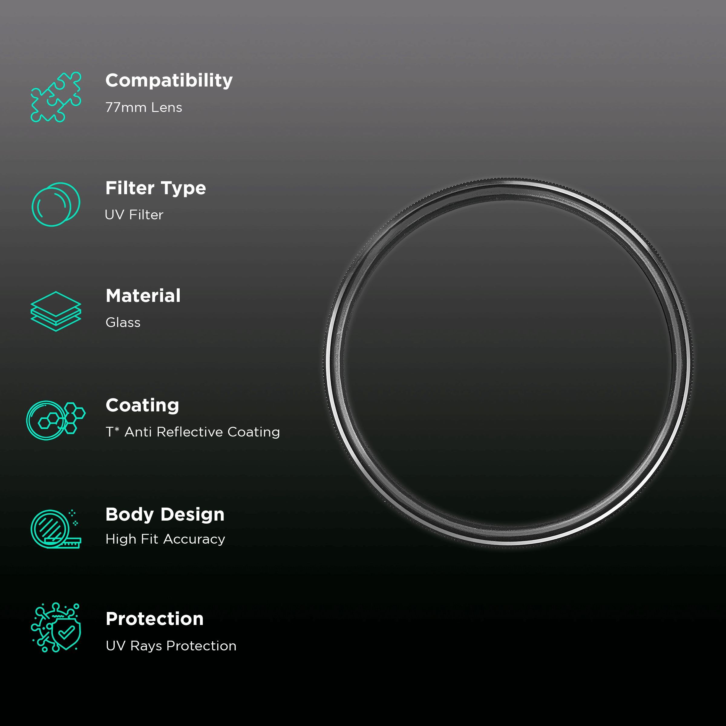 Carl Zeiss T* 77mm Camera Lens UV Filter (Anti Reflective Coating)_2