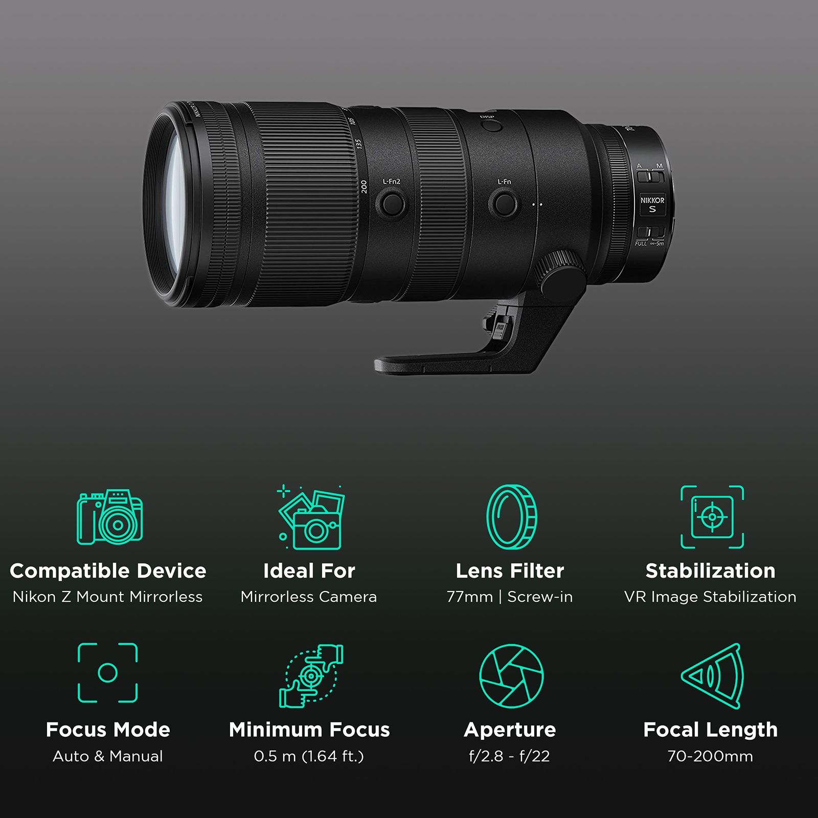 Nikon NIKKOR Z 70-200mm f/2.8 - f/22 Telephoto Zoom Lens for Nikon Z Mount (Voice Coil Motor)_3