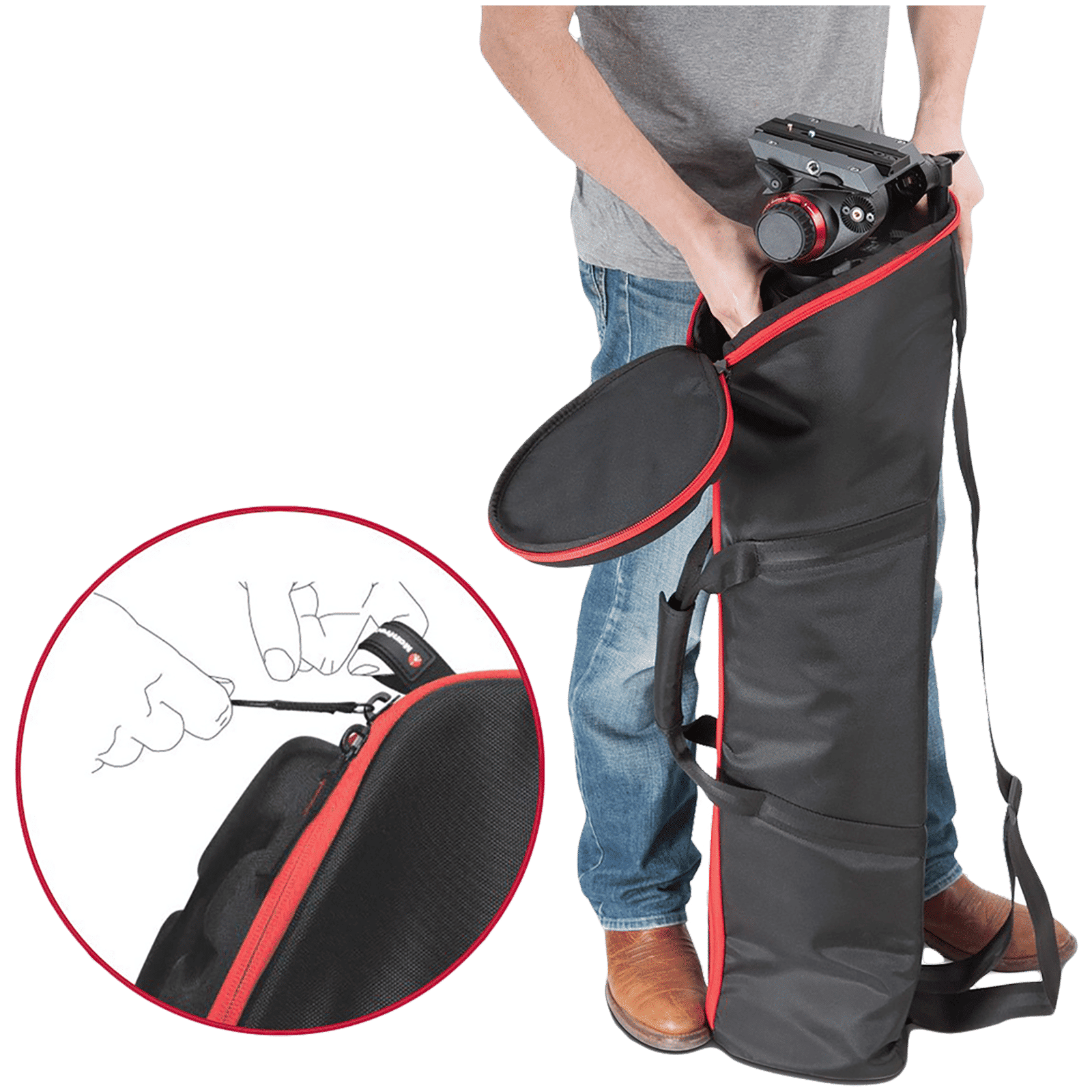 Manfrotto Lino Water Repellent Shoulder Tripod Bag for Tripod (Asymmetrical Design, Black)_5