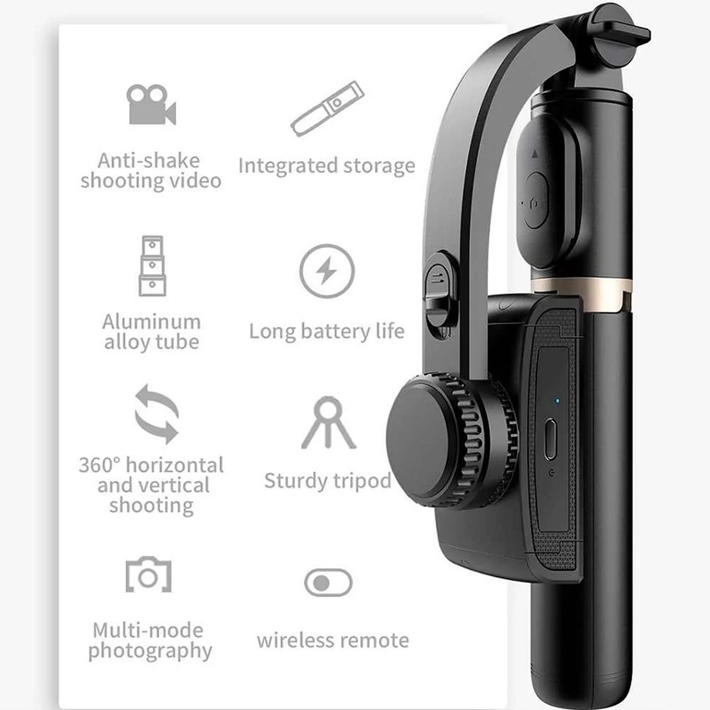 Dr. Vaku Adjustable Selfie Stick with Tripod for Mobile with Remote (2 in 1, Black)_8