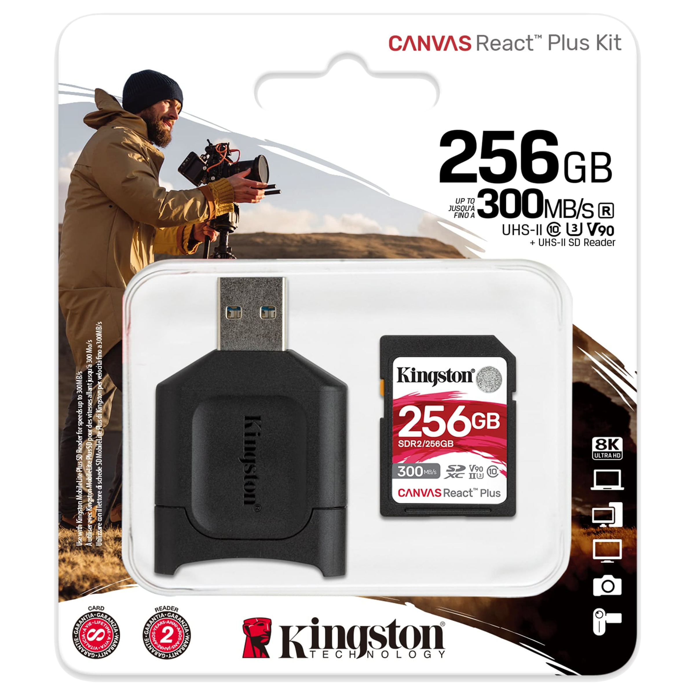 Kingston Canvas React Plus SDXC 256GB Class 10, Class 3, Class 90 300MB/s Memory Card_7