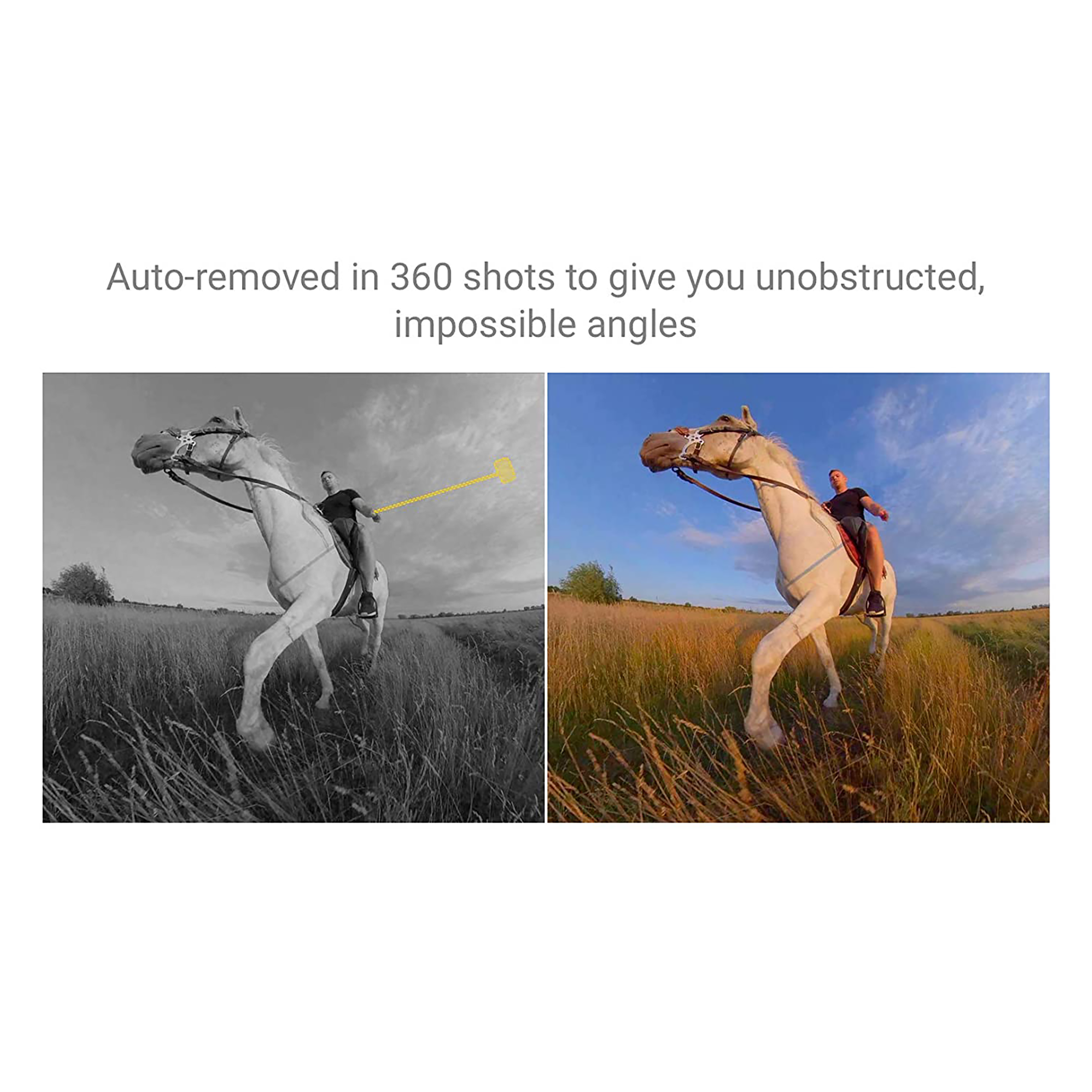 Insta360 ONE R Invisible 70cm Adjustable Selfie Stick for Camera (Auto Removed in 360 Shots, Black) Insta360 ONE R Invisible 70cm Adjustable Selfie Stick for Camera (Auto Removed in 360 Shots, Black)_3