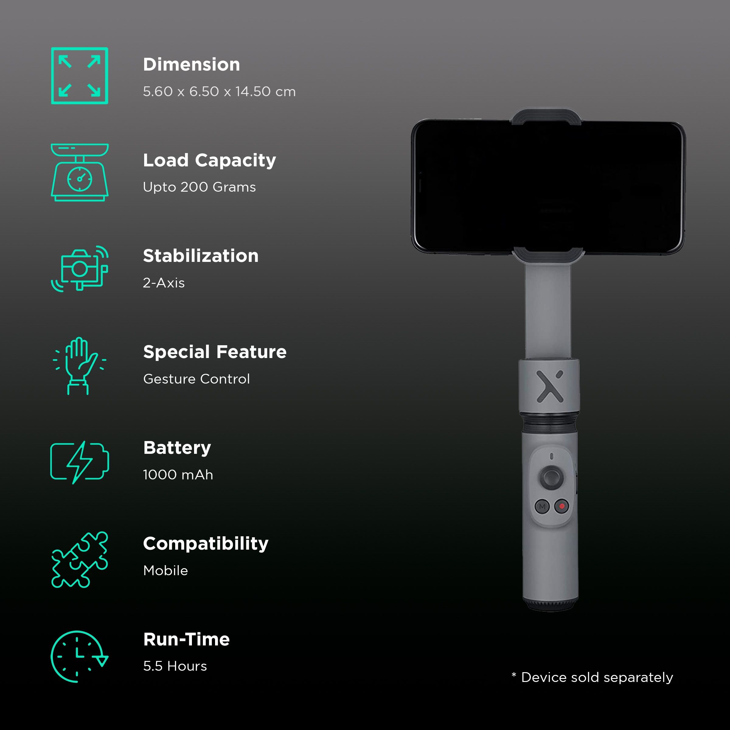 Zhiyun Smooth X Combo 2-Axis Gimbal for Mobile (Filmmaking Feature, Grey) Zhiyun Smooth X Combo 2-Axis Gimbal for Mobile (Filmmaking Feature, Grey)_2