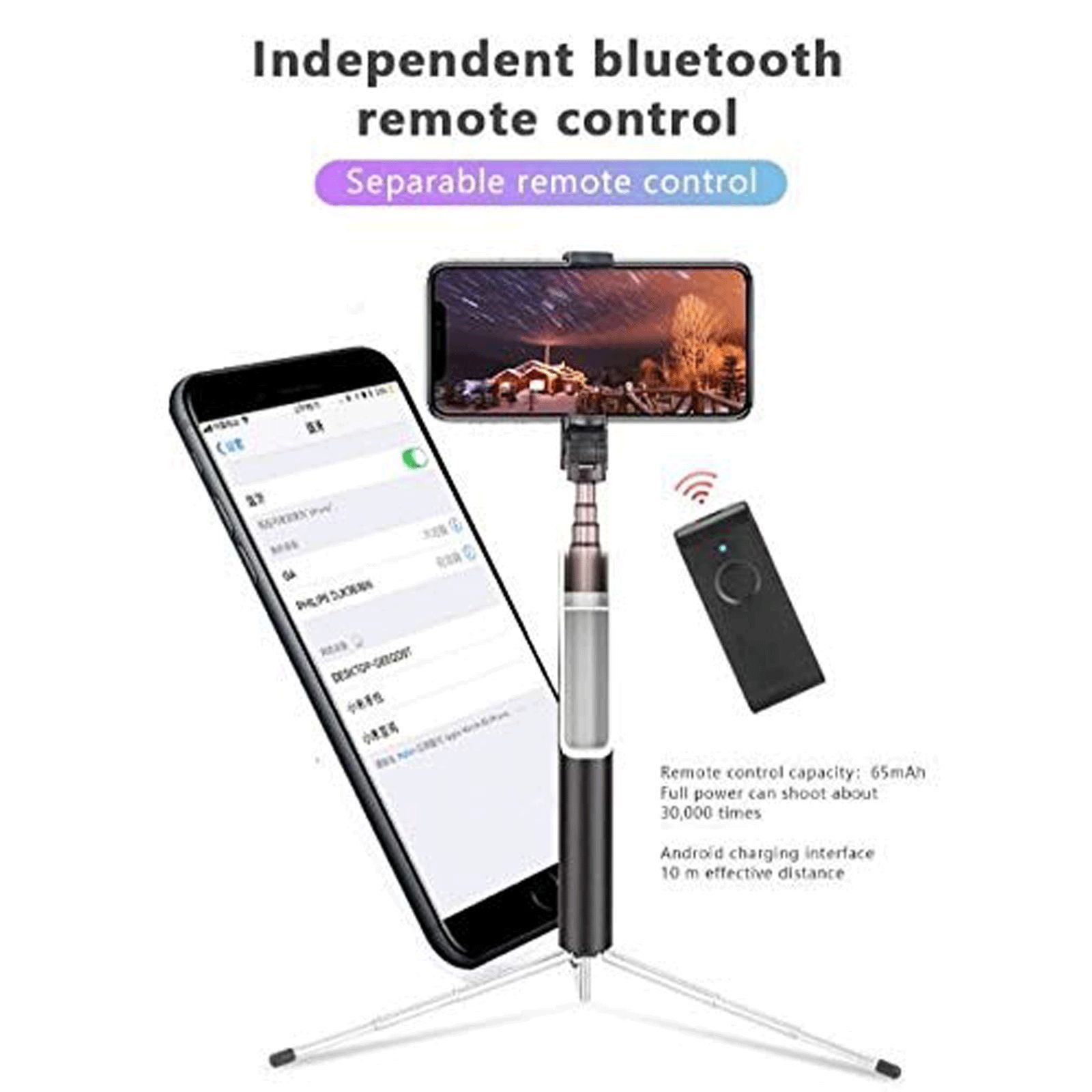 Dr. Vaku 66.80cm Adjustable Selfie Stick with Tripod for Mobile with Remote (2 in 1, Black)_7