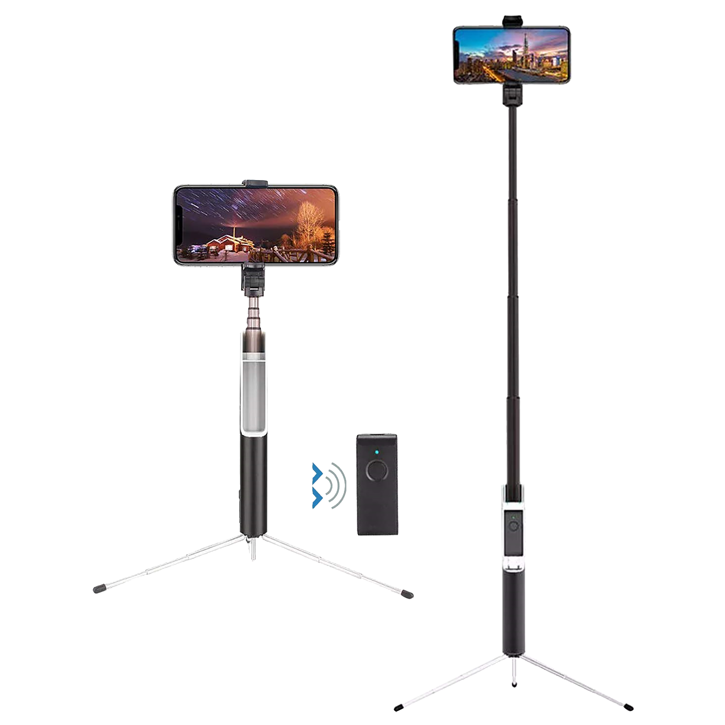 Dr. Vaku 66.80cm Adjustable Selfie Stick with Tripod for Mobile with Remote (2 in 1, Black)_4
