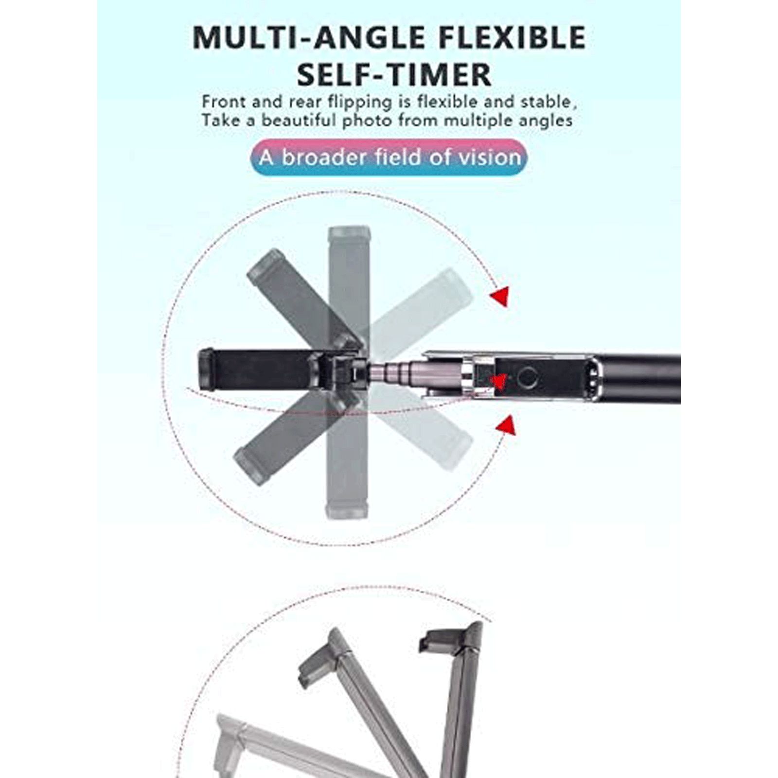 Dr. Vaku 66.80cm Adjustable Selfie Stick with Tripod for Mobile with Remote (2 in 1, Black)_5