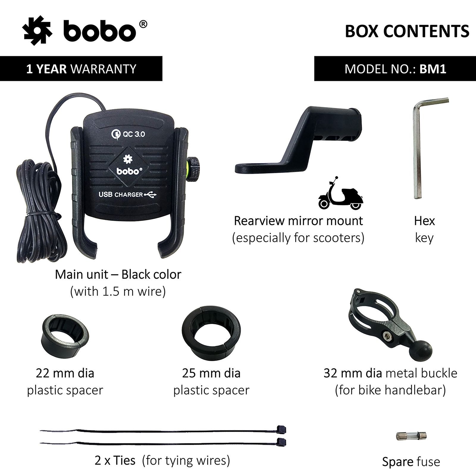 bobo BM1 Jaw Grip Bike Mount for Mobile (Water Proof, Black)_3