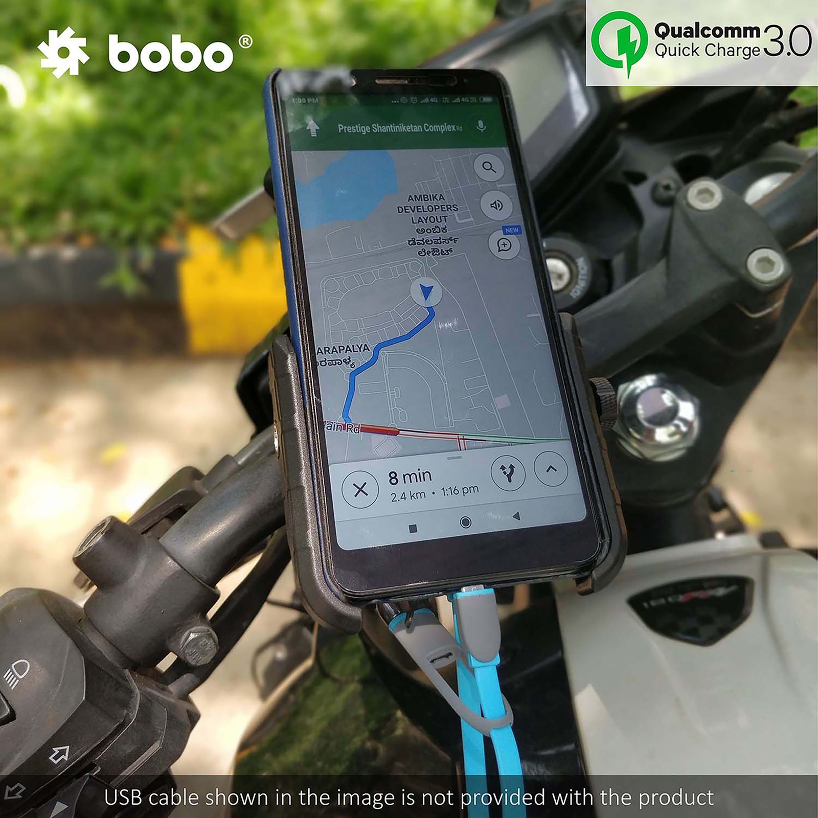 bobo BM1 Jaw Grip Bike Mount for Mobile (Water Proof, Black)_4