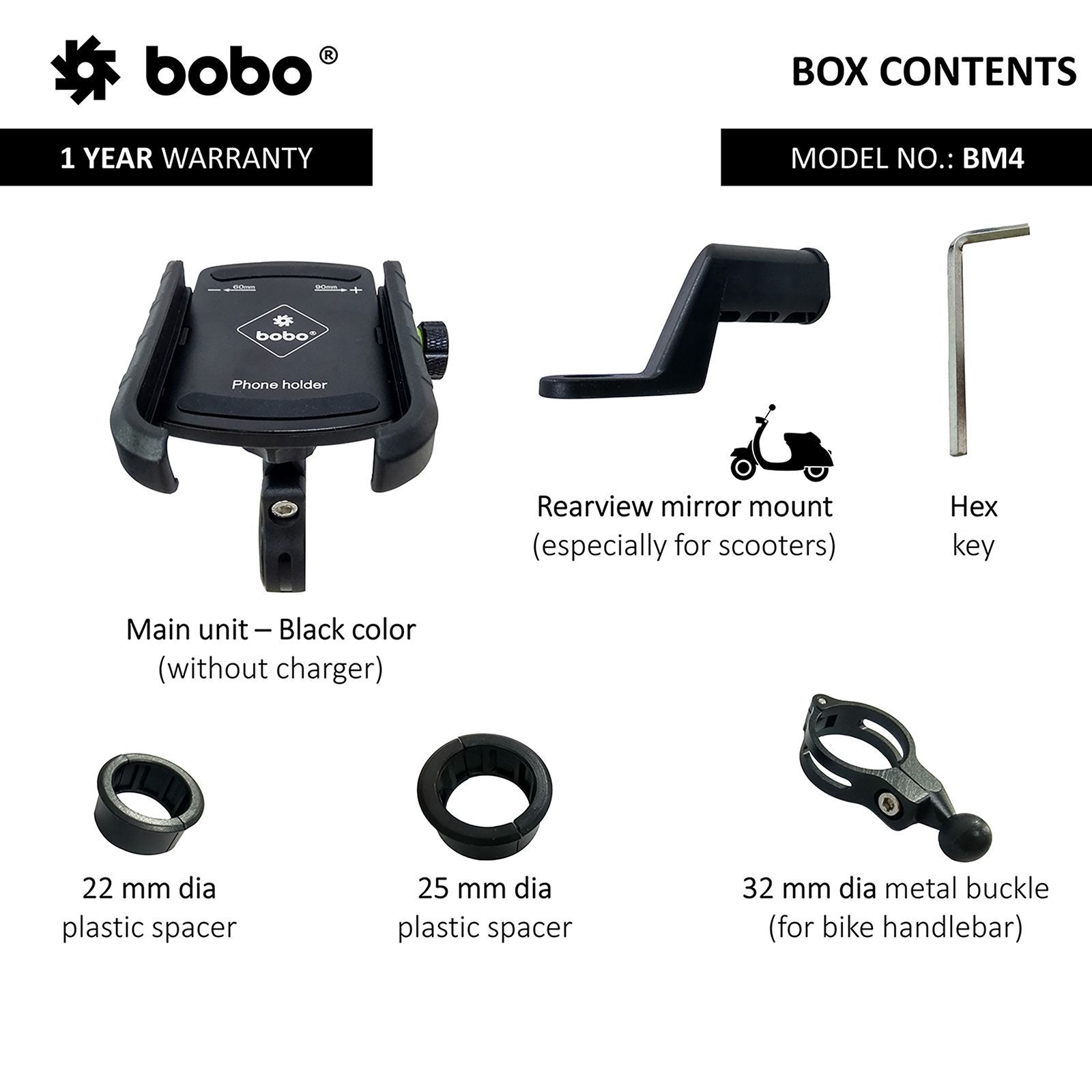 bobo BM4 Jaw Bike Mount for Mobile (360 Degree Rotation, Black)_5
