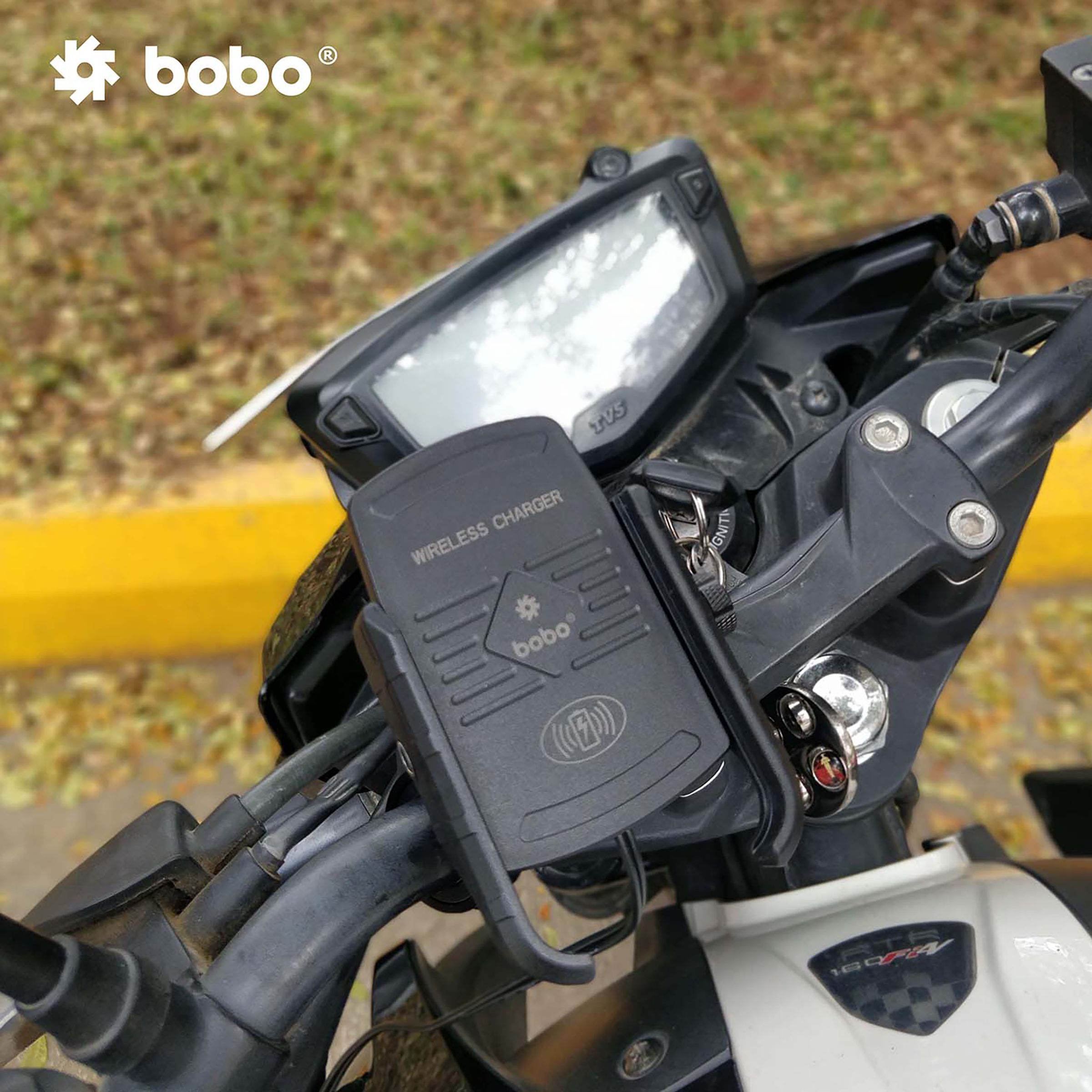 bobo BM6 Jaw Bike Mount for Mobile (Fast 15W Wireless Charger, Black)_4