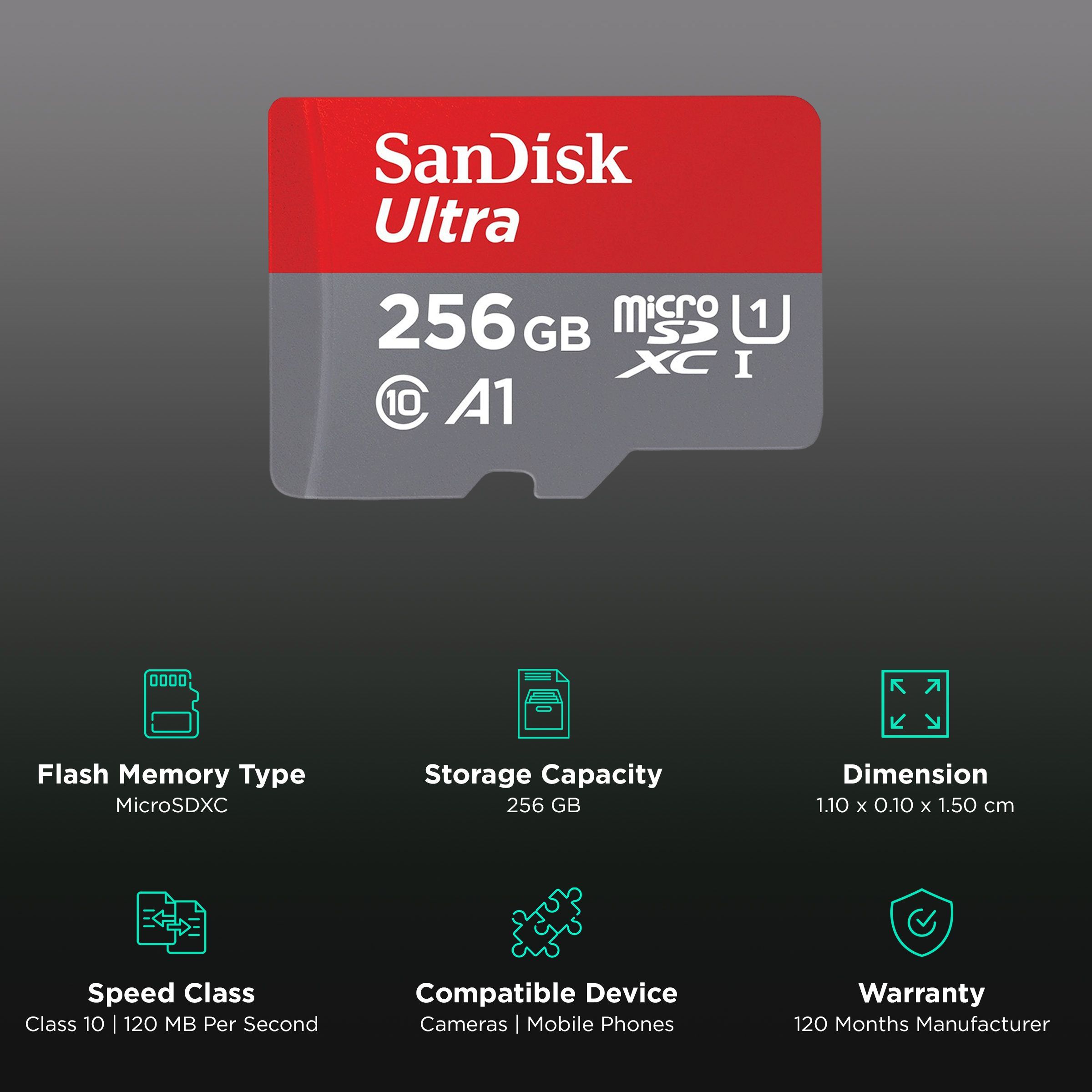 SanDisk Ultra MicroSDXC 256GB Class 10 120MB/s Memory Card_3