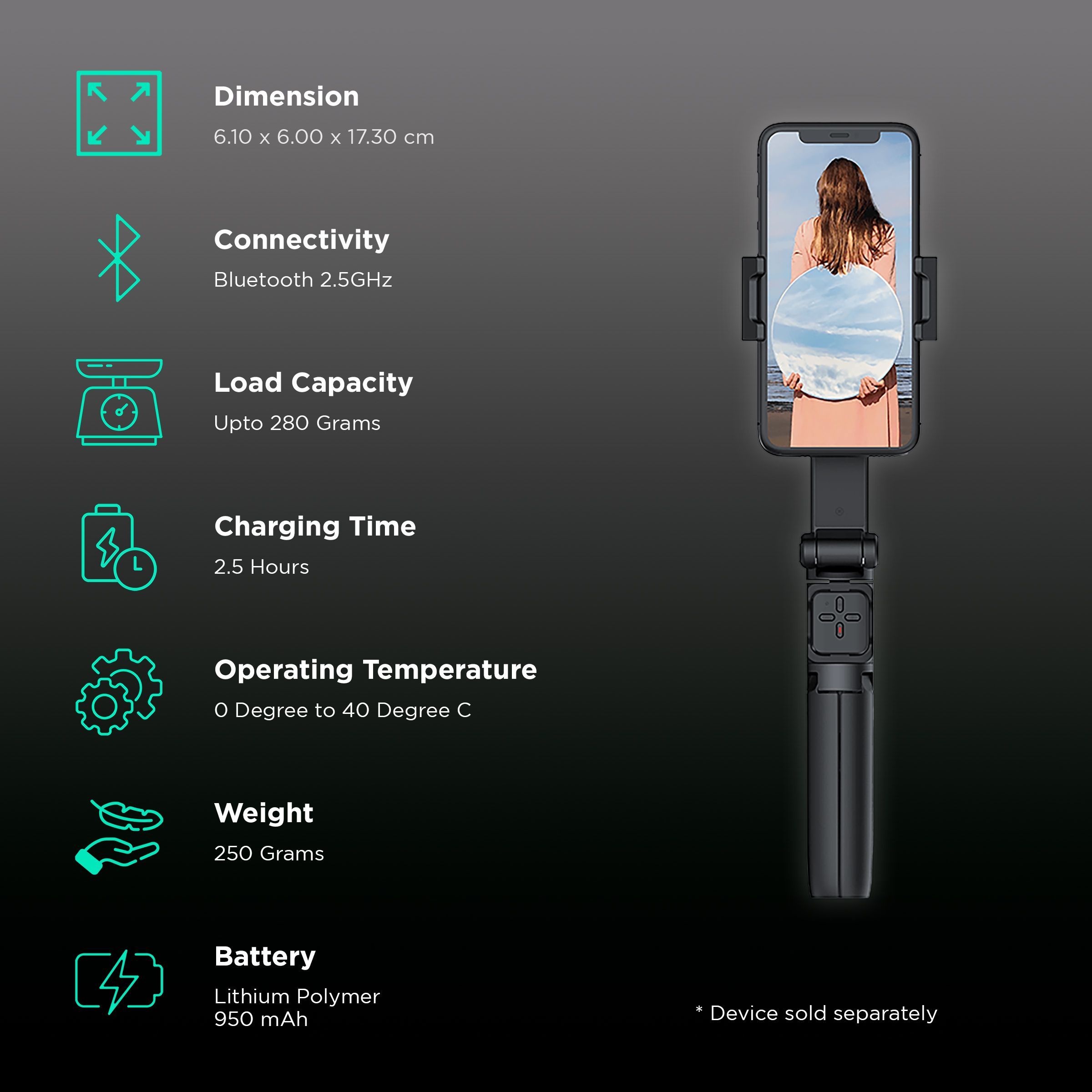 MOZA Nano SE 2-Axis Gimbal for Mobile with Remote (Bluetooth Control, Black) MOZA Nano SE 2-Axis Gimbal for Mobile with Remote (Bluetooth Control, Black)_2