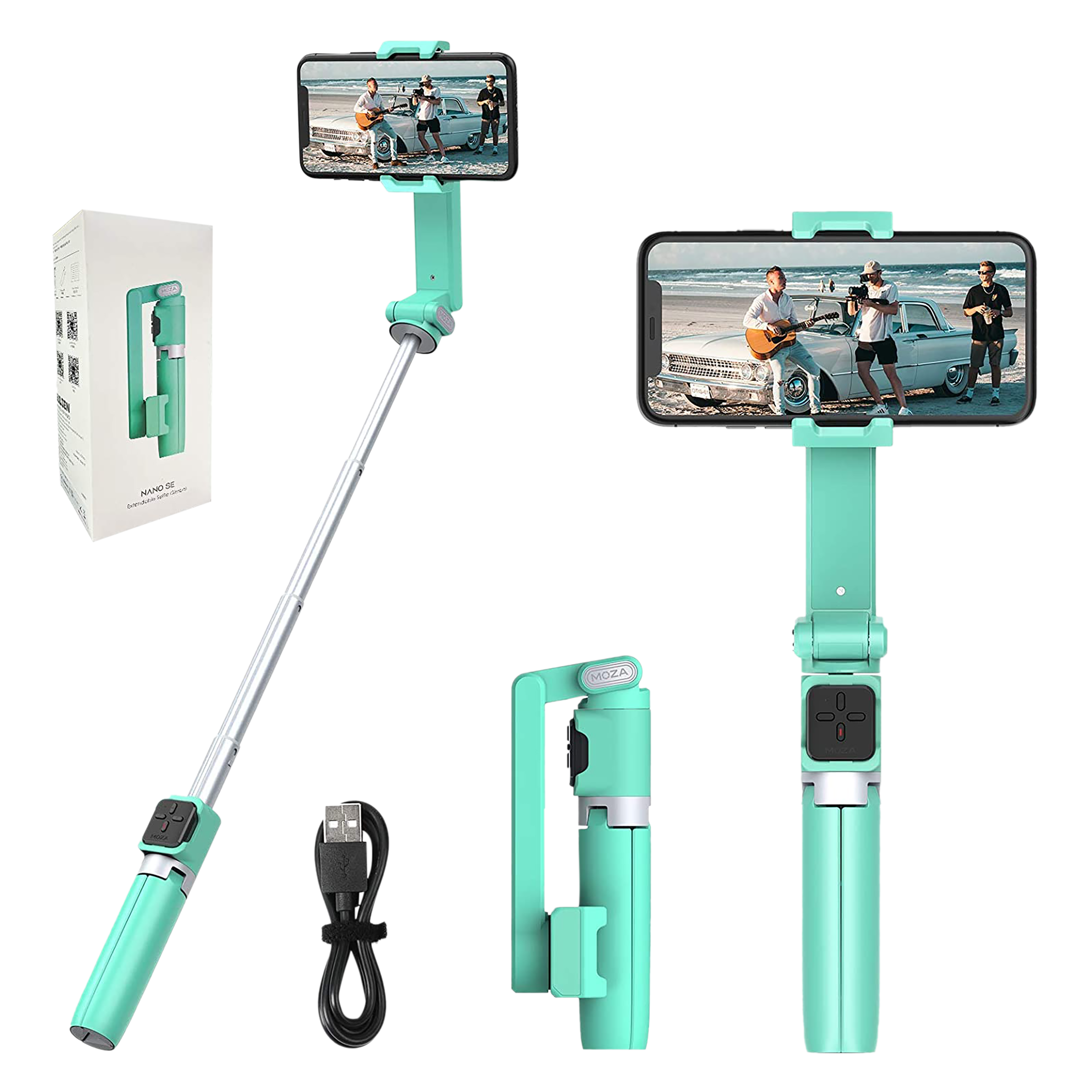 MOZA Nano SE Gimbal for Mobile with Remote (Wireless Dual Control, Green)_4