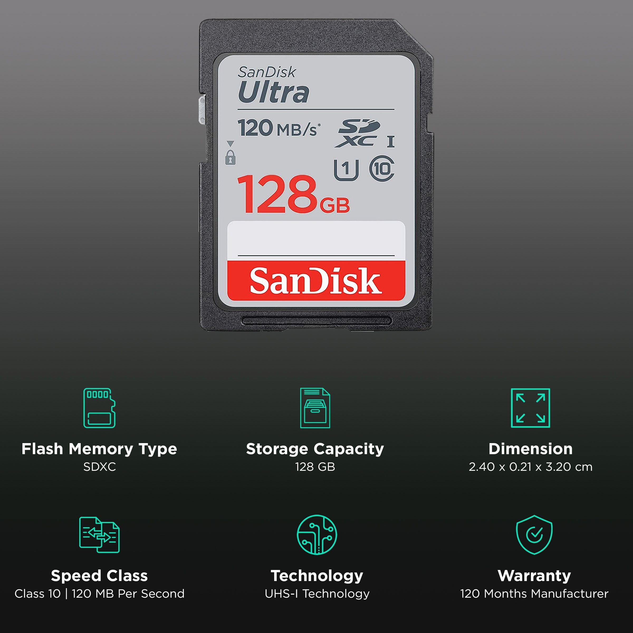 SanDisk Ultra SDXC 128GB Class 10 120MB/s Memory Card_3
