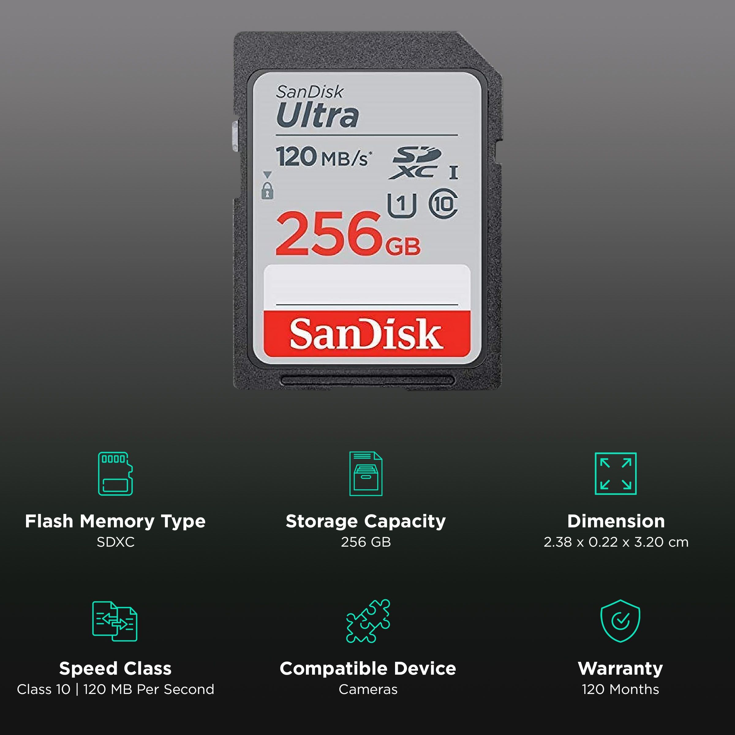 SanDisk Ultra SDXC 256GB Class 10 120MB/s Memory Card_3