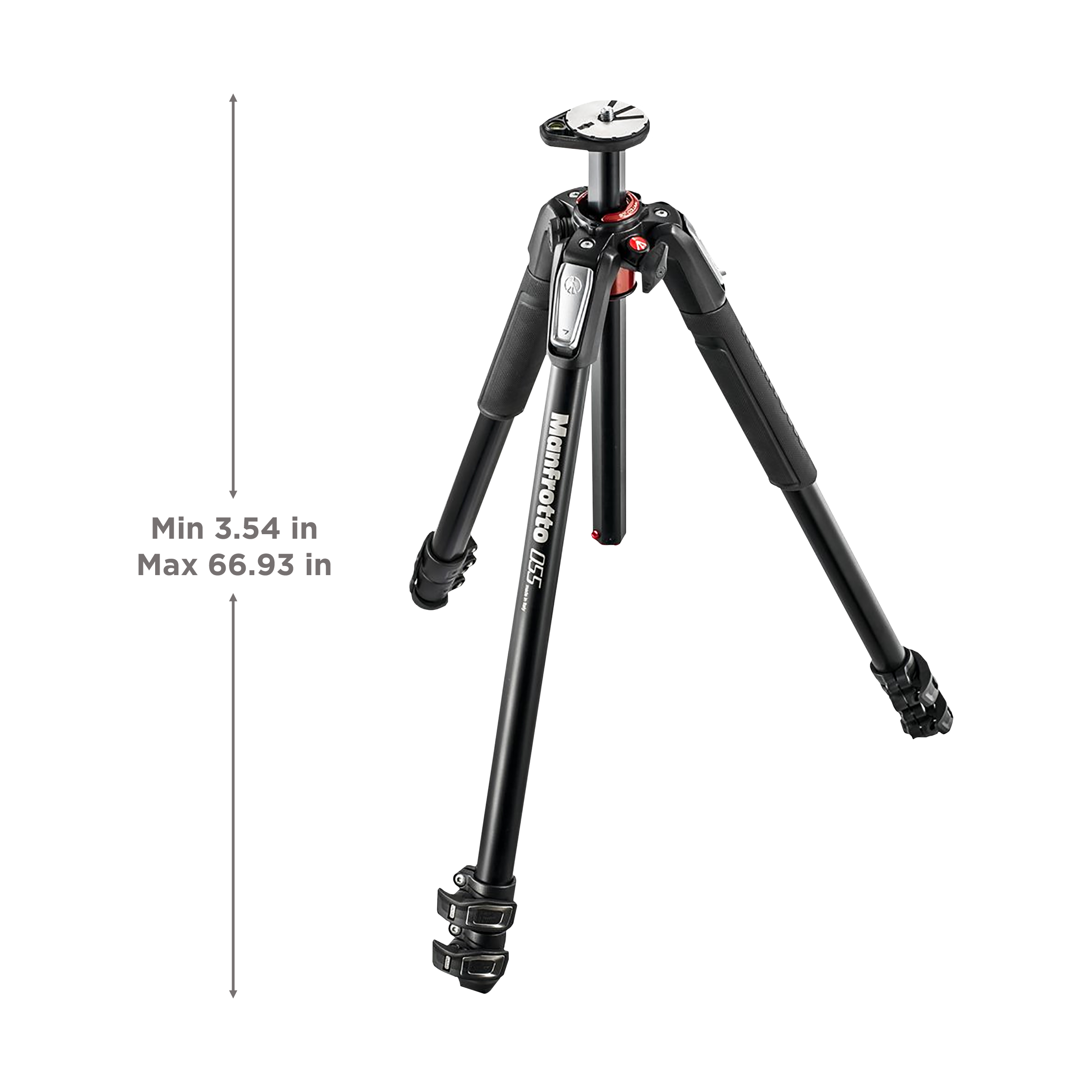 Manfrotto 55 170cm Adjustable Tripod for Camera (90 Degree Column System, Black)_3
