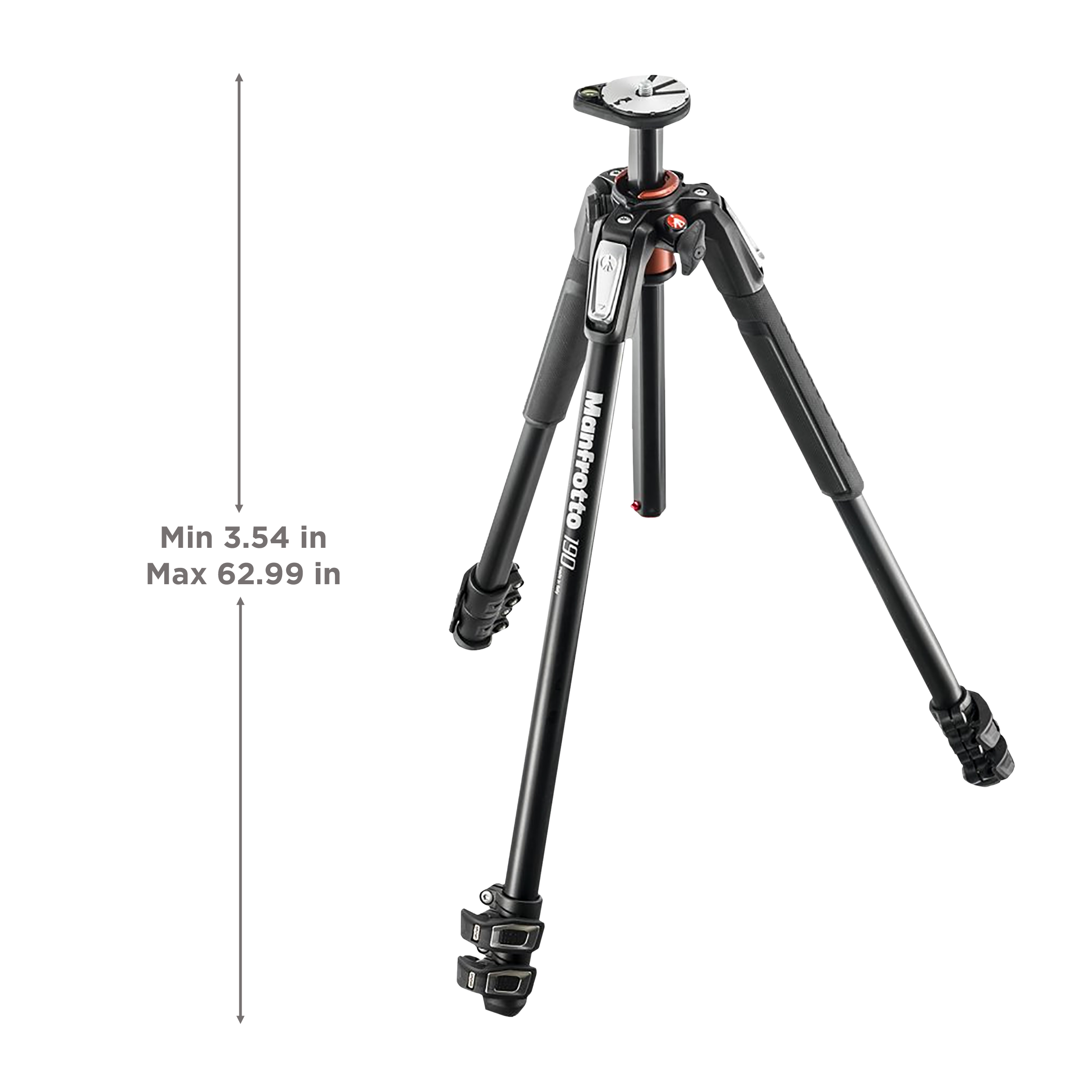 Manfrotto 190 160cm Adjustable Tripod for Camera (90 Degree Rotation, Black)_3