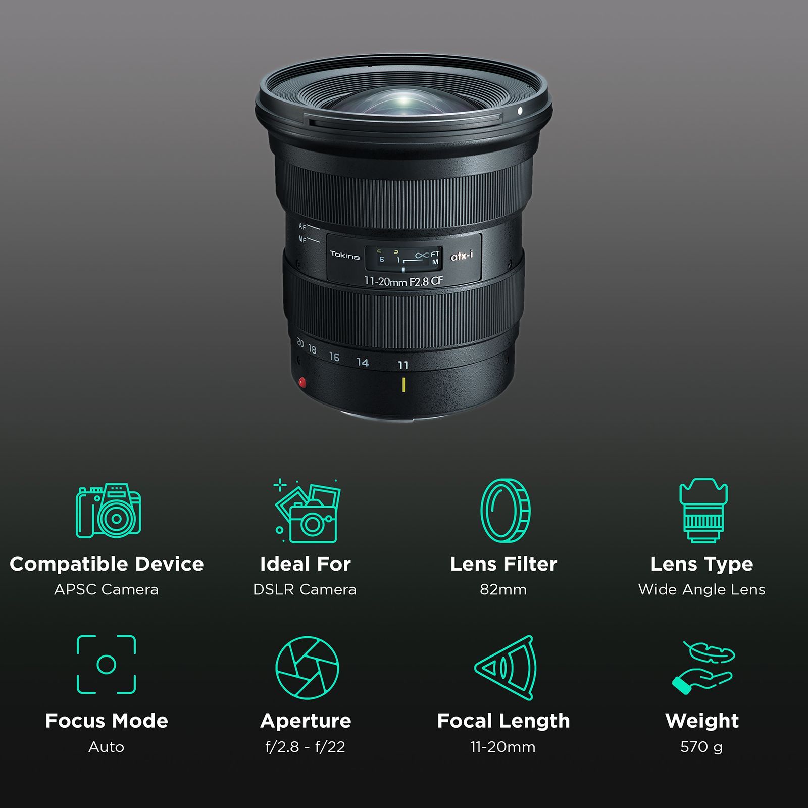 Tokina Atx-i 11-20mm f/22 - f/2.8 Wide-Angle Zoom Lens for Canon EF Mount (One-touch Focus Clutch Mechanism)_3