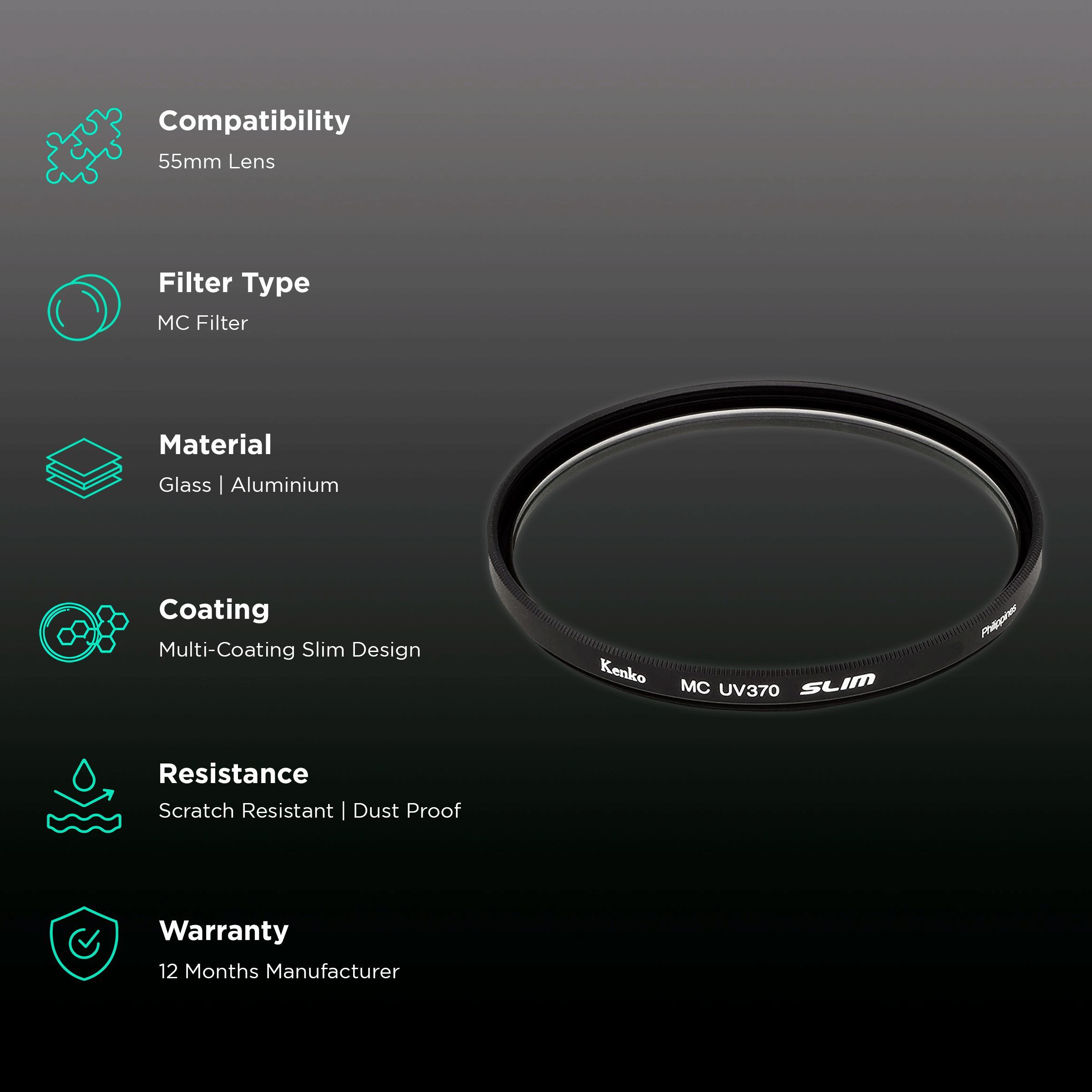 Kenko Smart Protector 55mm Camera Lens MC Filter (Multi-Coating Slim Design)_2