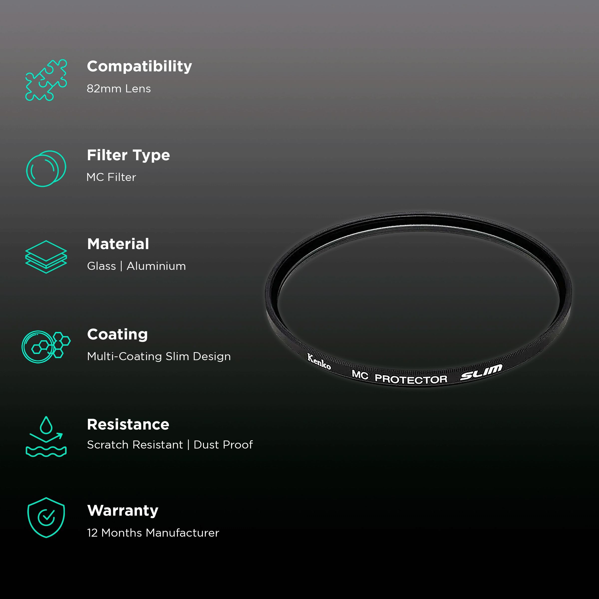 Kenko Smart Protector 82mm Camera Lens MC Filter (Multi-Coating Slim Design)_2
