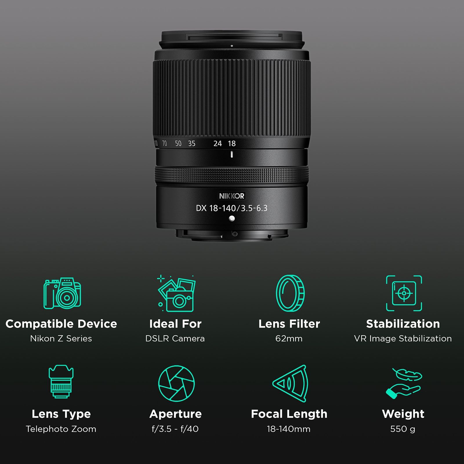 Nikon NIKKOR Z DX 18-140mm f/3.5 - 6.3 Standard Zoom Lens for Nikon Z Mount (STM Motor)_3