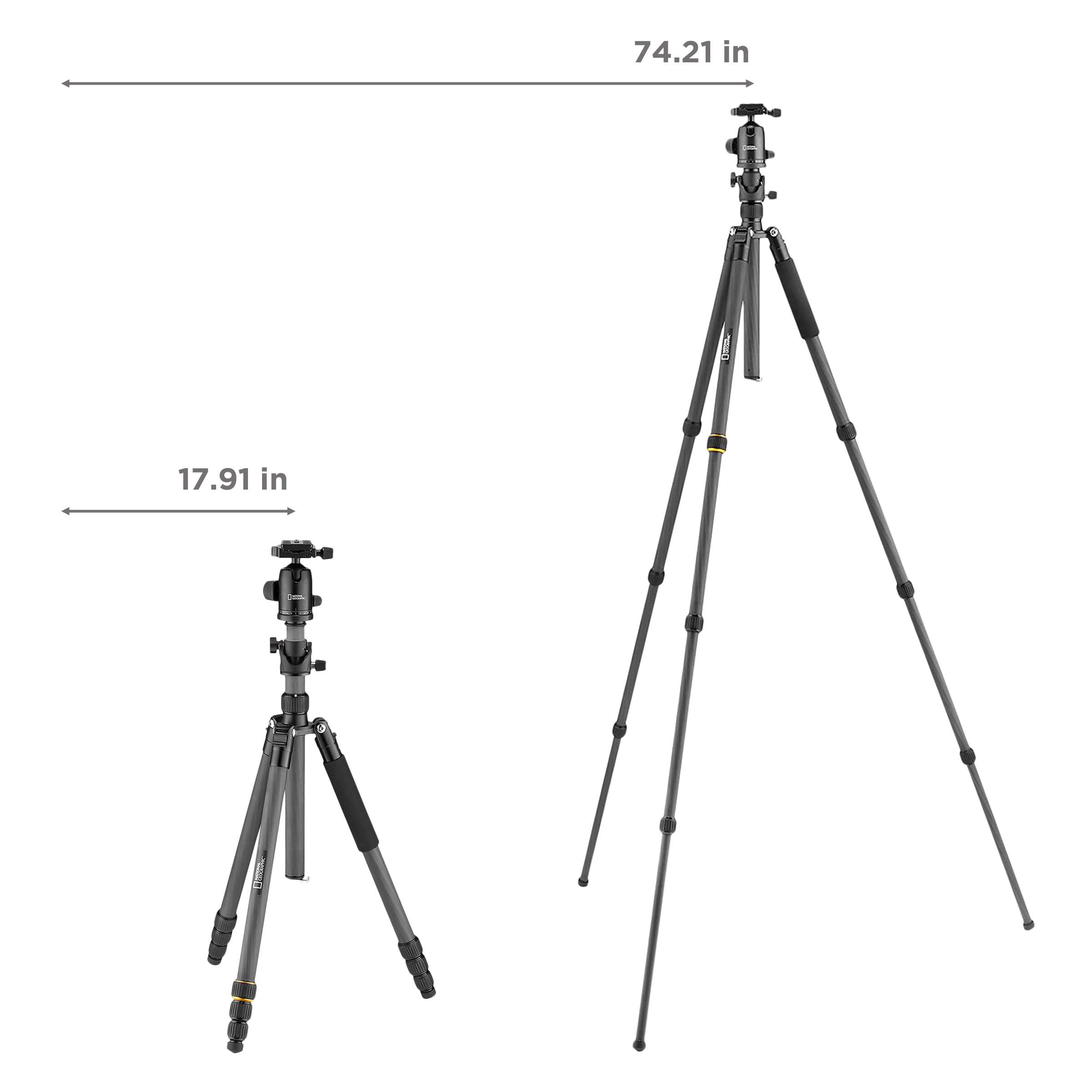 NATIONAL GEOGRAPHIC Travel Photo 188.5cm Adjustable Tripod for Camera (2 in 1, Black)_3