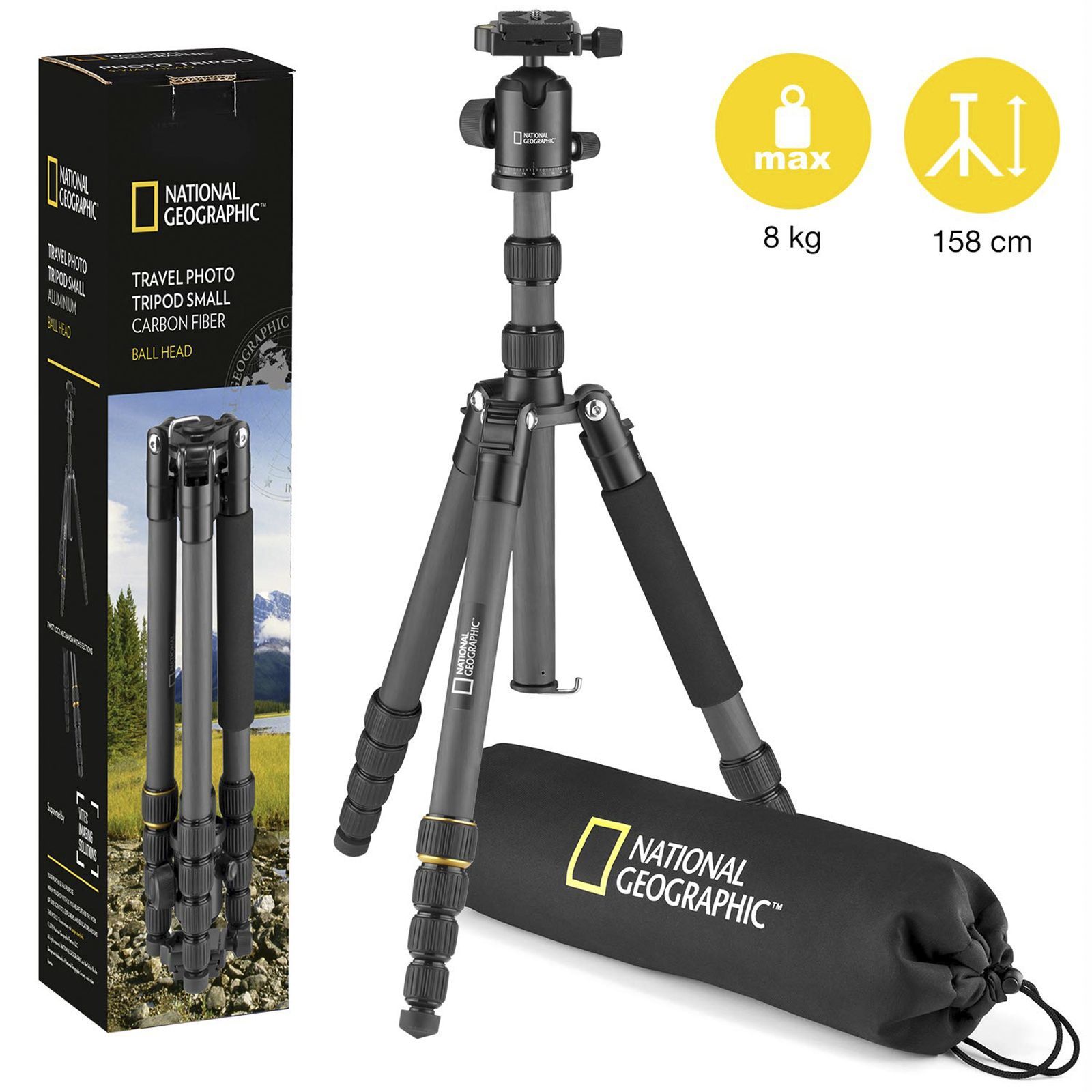 NATIONAL GEOGRAPHIC Travel Photo 158cm Adjustable Tripod for Camera (2 in 1, Black)_7