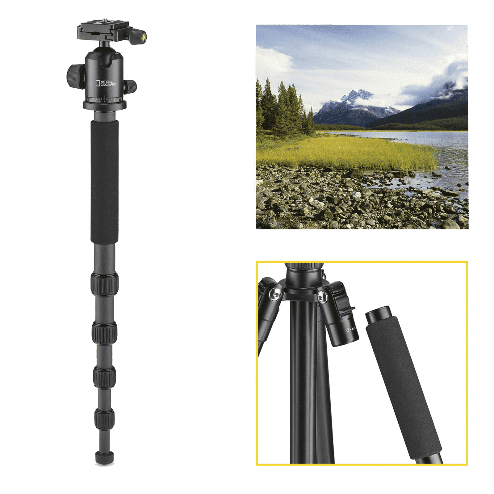 NATIONAL GEOGRAPHIC Travel Photo 158cm Adjustable Tripod for Camera (2 in 1, Black)_8
