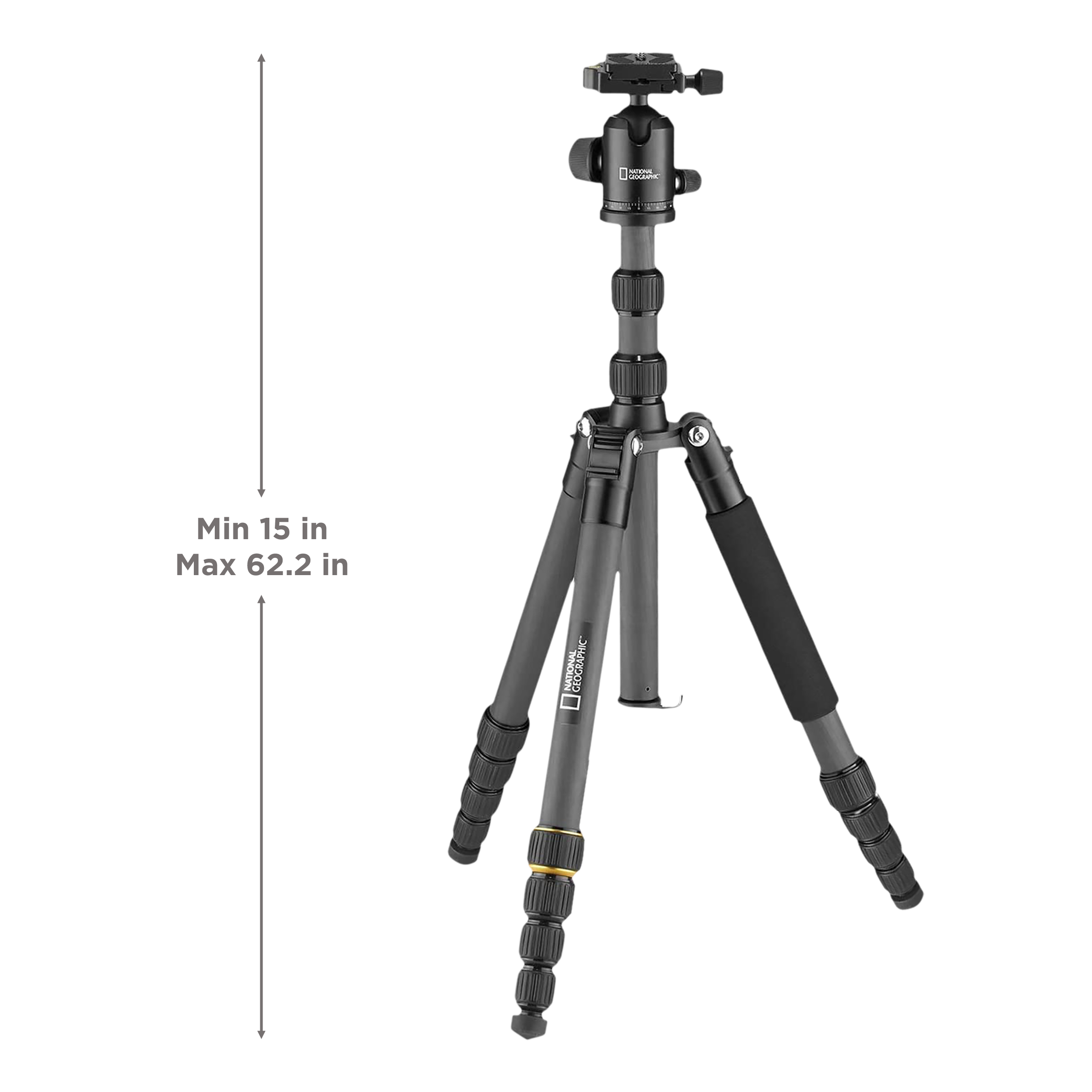 NATIONAL GEOGRAPHIC Travel Photo 158cm Adjustable Tripod for Camera (2 in 1, Black)_3