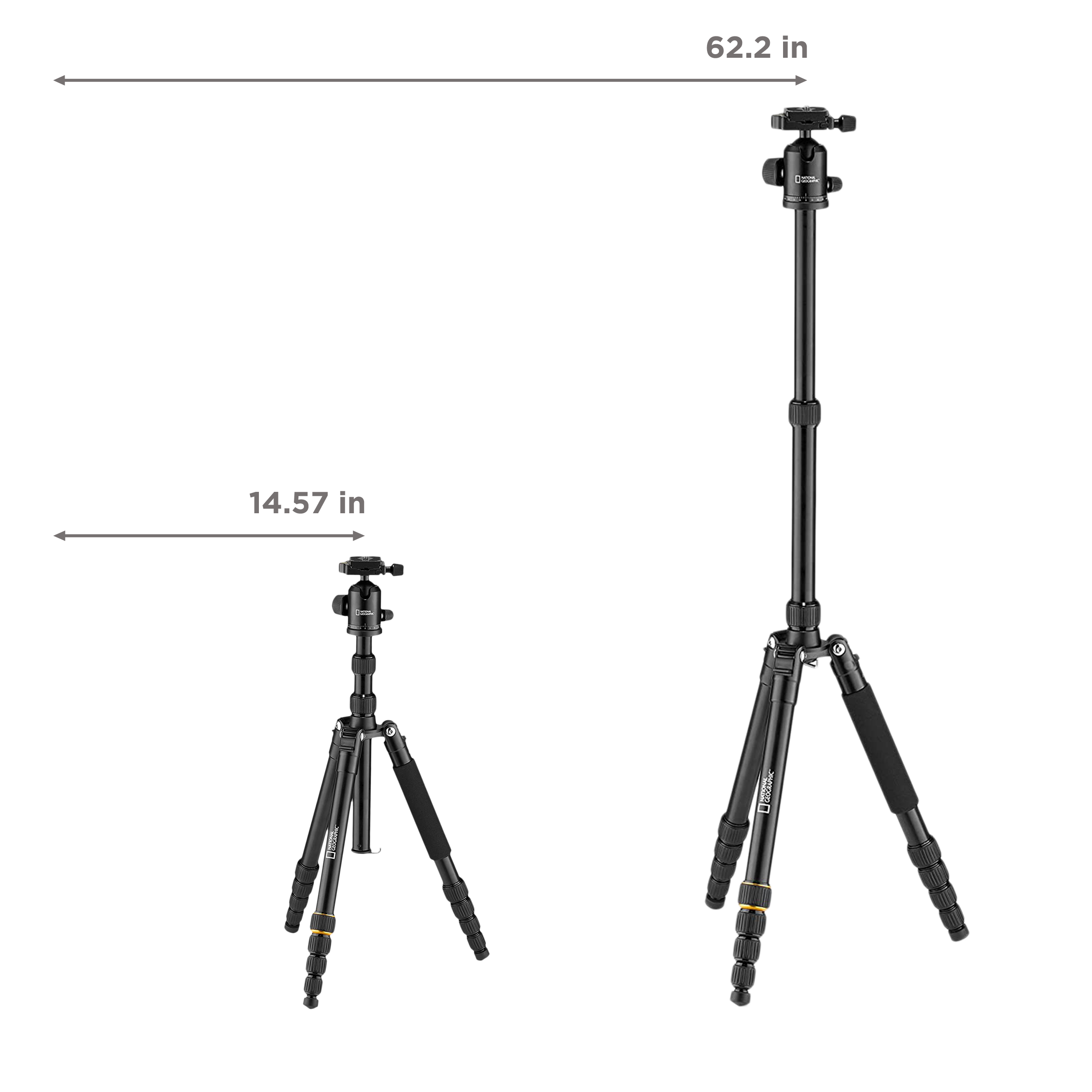 NATIONAL GEOGRAPHIC 158cm Adjustable Tripod for Camera (Twist Lock, Black)_3