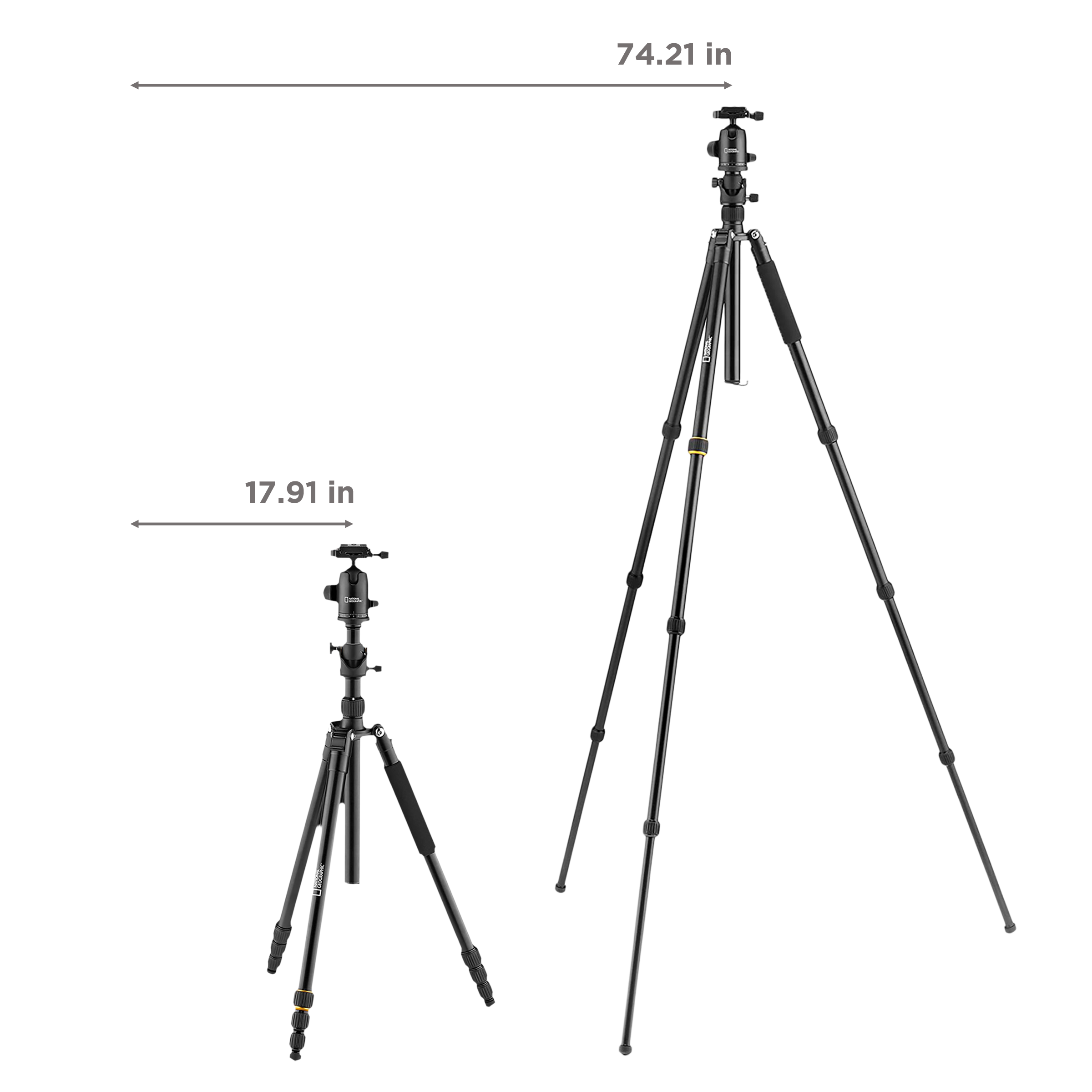 NATIONAL GEOGRAPHIC Travel 188.5cm Adjustable Tripod for Camera (Twist Lock, NGTR003T, Black)_3