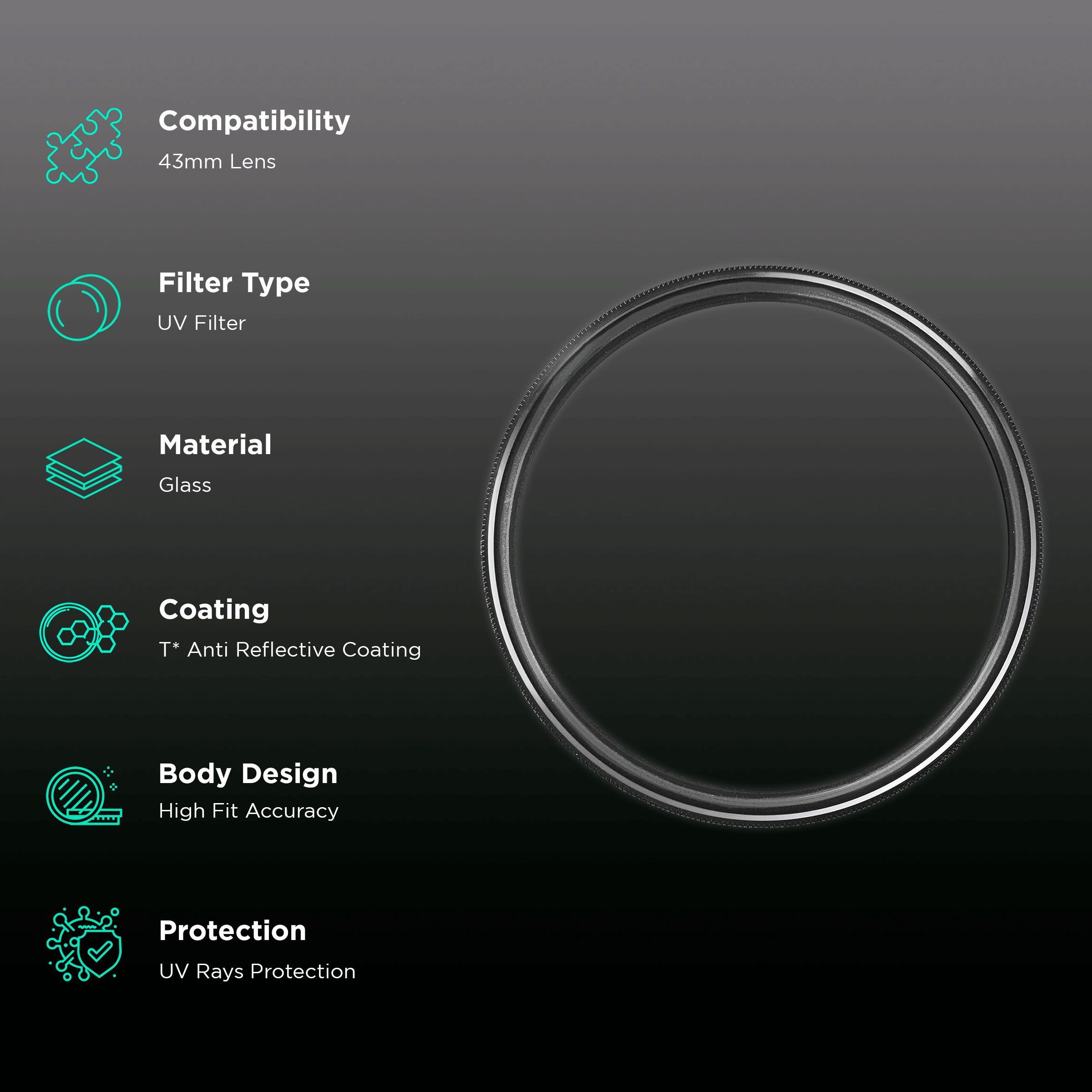 Carl Zeiss T* 43mm Camera Lens UV Filter (Anti Reflective Coating)_2