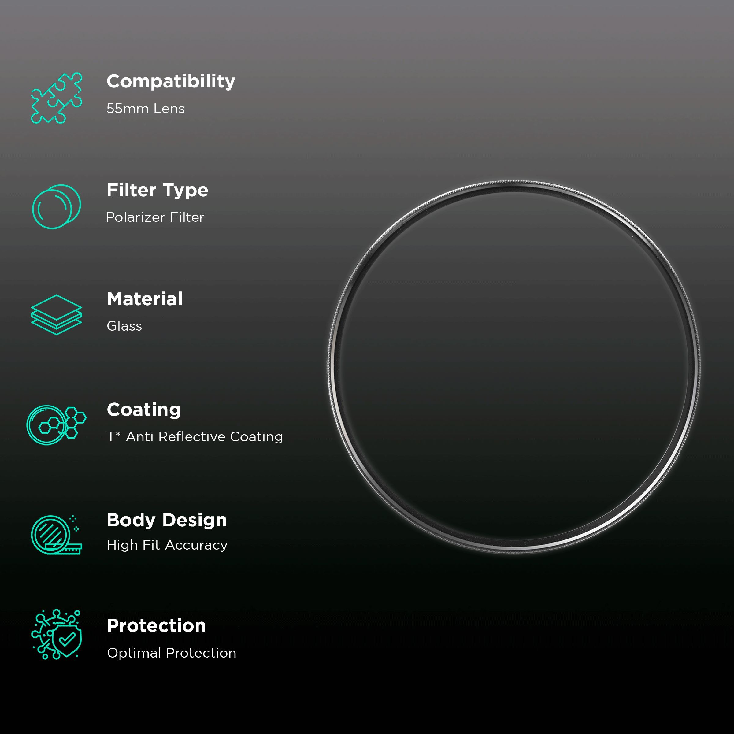 Carl Zeiss T* 55mm Camera Lens Polarizer Filter (Anti Reflective Coating) Carl Zeiss T* 55mm Camera Lens Polarizer Filter (Anti Reflective Coating)_2