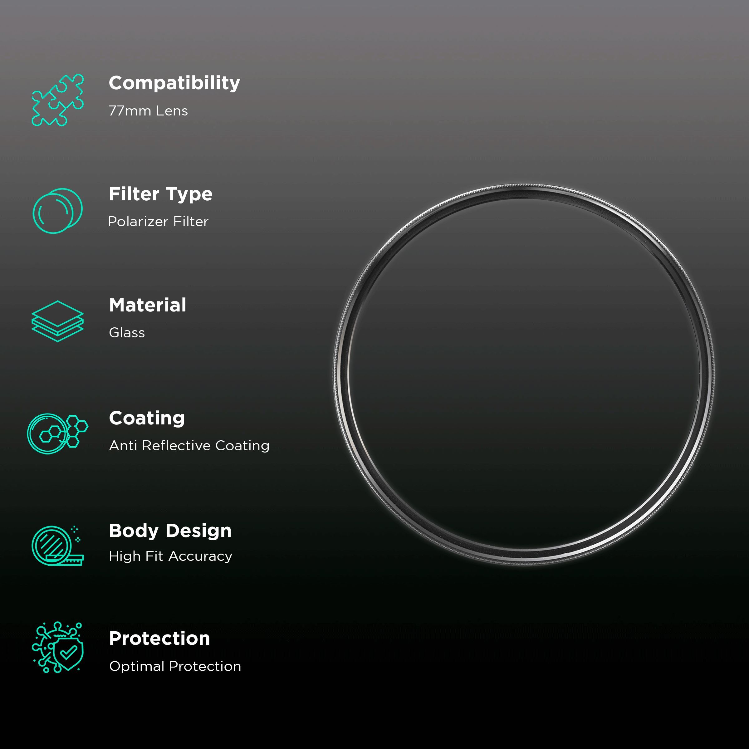 Carl Zeiss T* 77mm Camera Lens Polarizer Filter (Anti Reflective Coating)_2