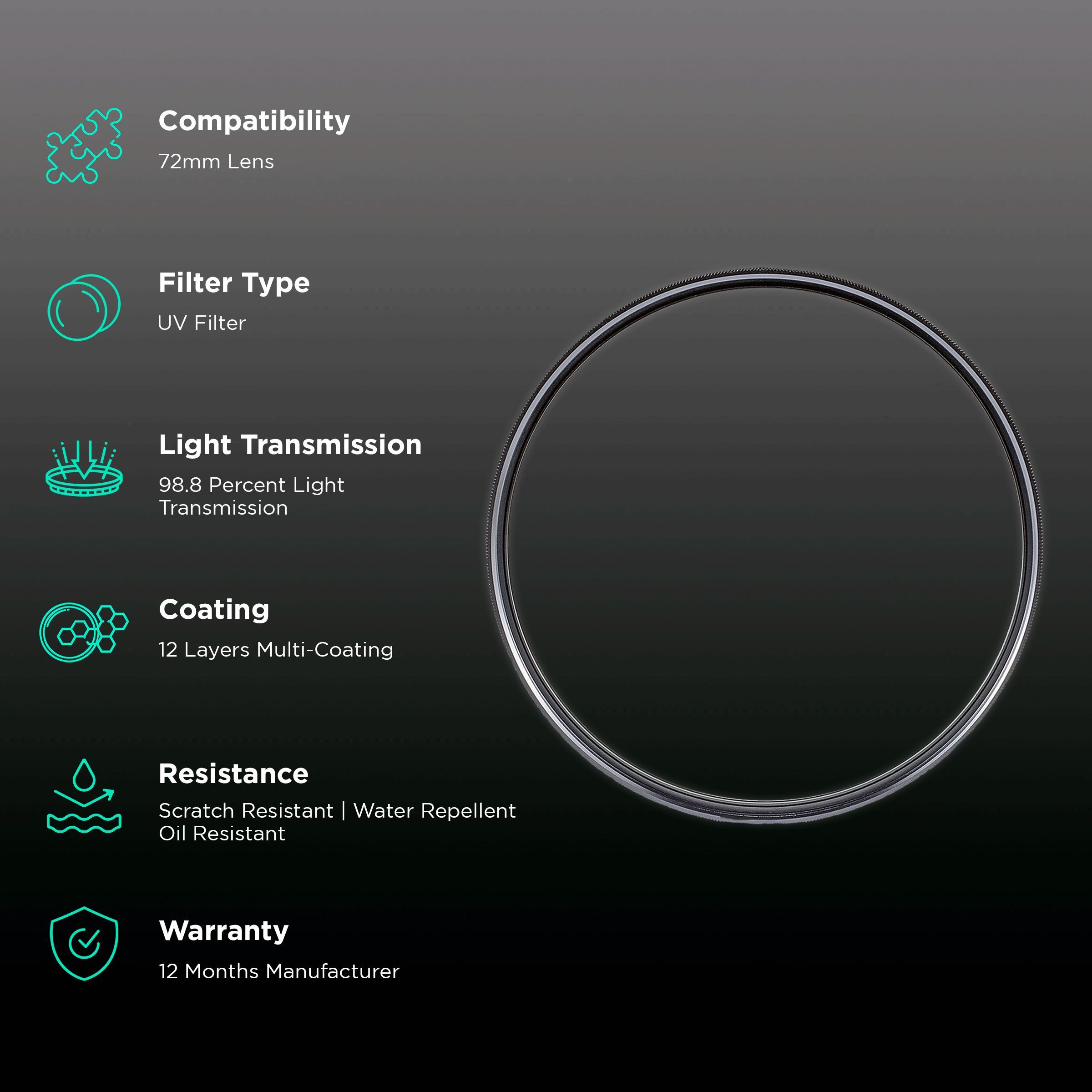 Manfrotto Advanced 72mm Camera Lens UV Filter (12 Layers Multi-Coating)_2
