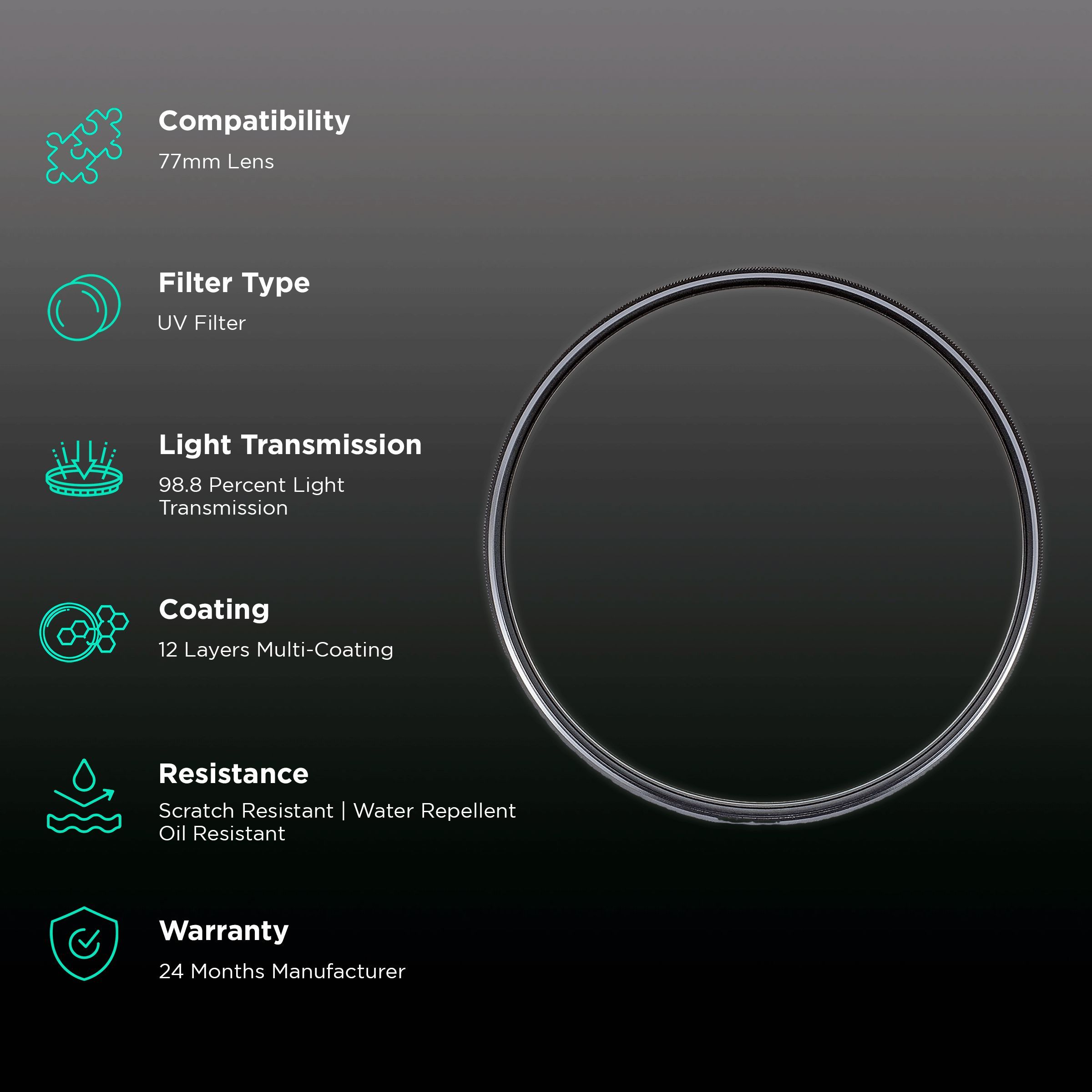 Manfrotto Advanced 77mm Camera Lens UV Filter (12 Layers Multi-Coating) Manfrotto Advanced 77mm Camera Lens UV Filter (12 Layers Multi-Coating)_2