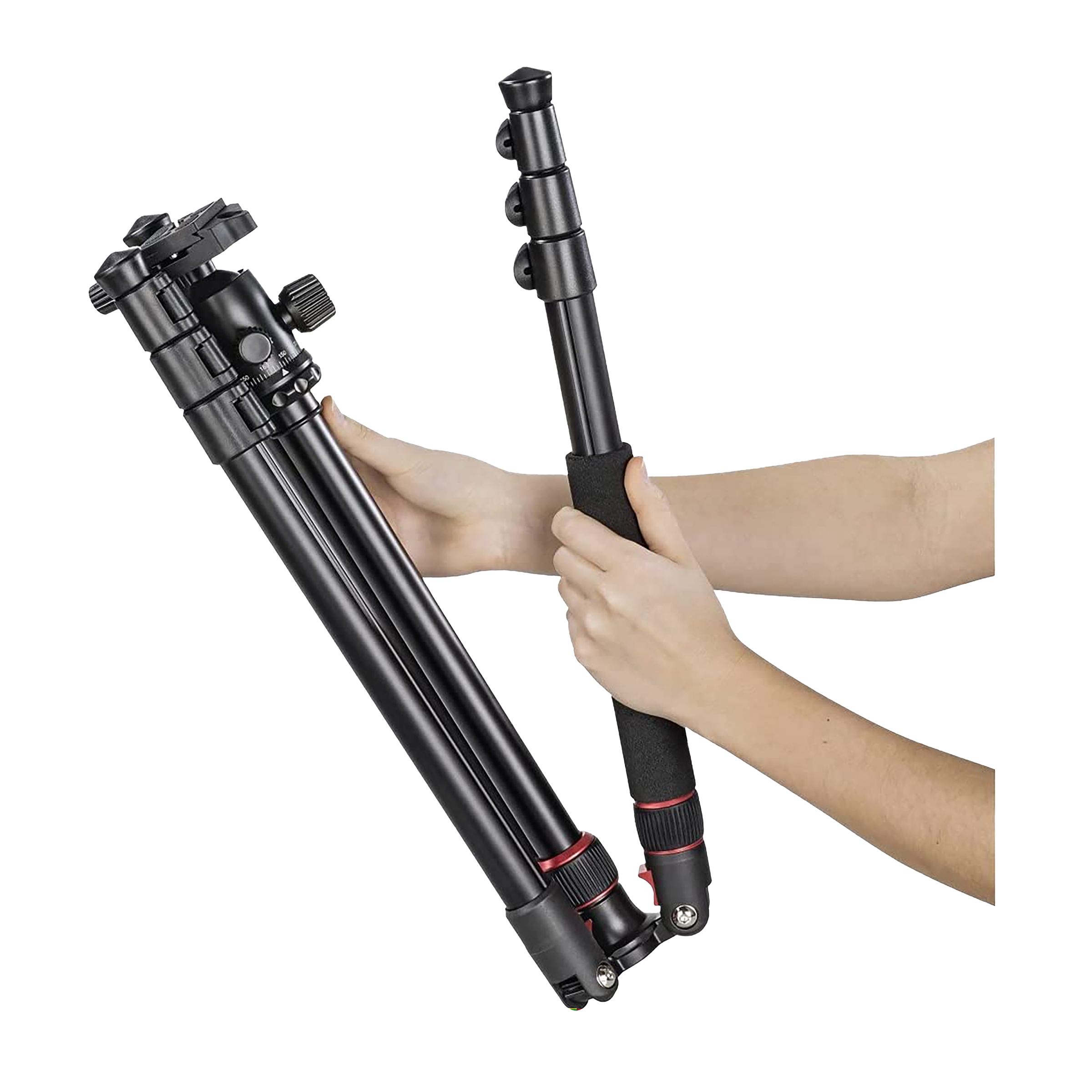 hama Tar Duo 165cm Adjustable Tripod for Camera (Ball Head with Panoramic Function, Black)_6