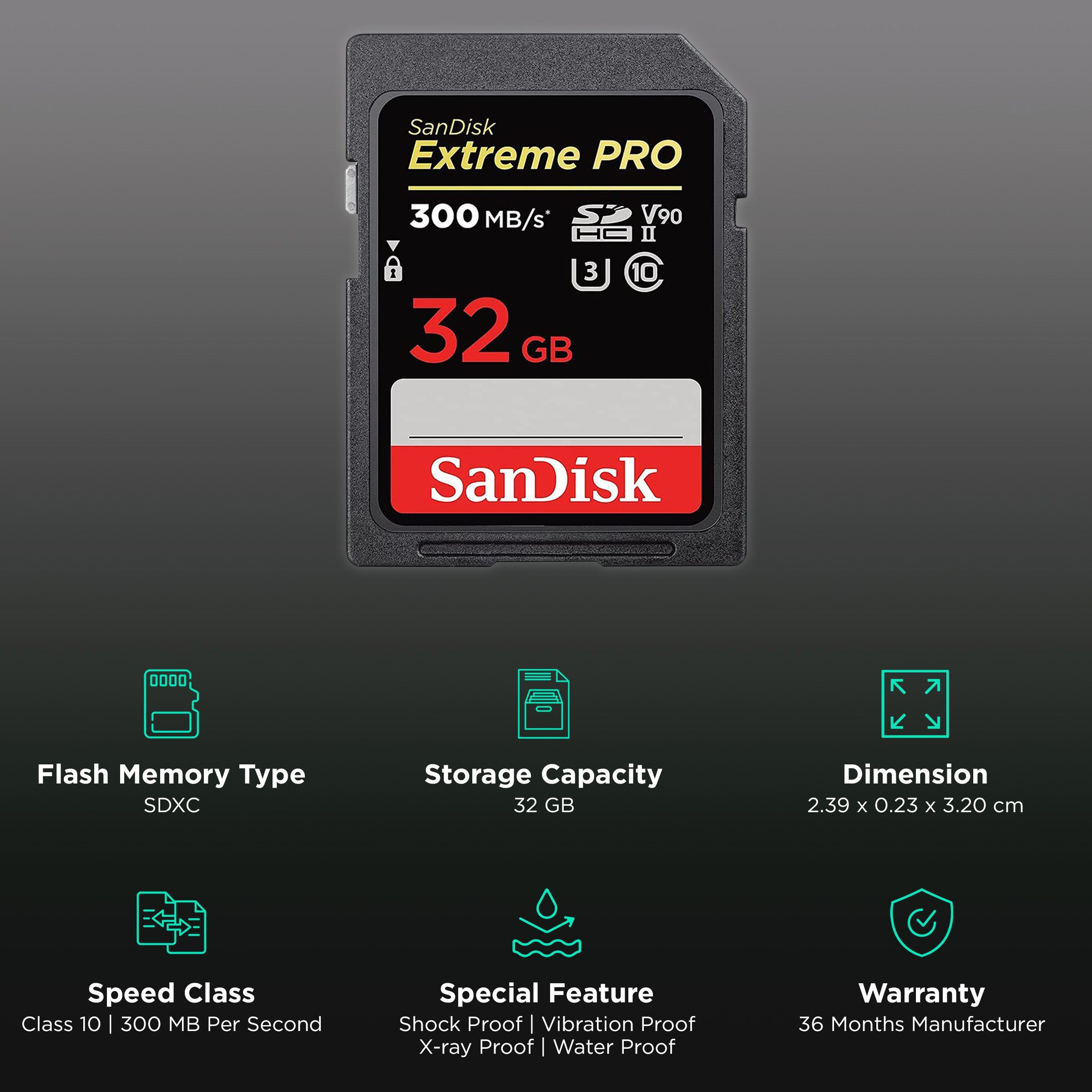 SanDisk Extreme PRO SDHC 32GB Class 3, Class 90 300MB/s Memory Card SanDisk Extreme PRO SDHC 32GB Class 3, Class 90 300MB/s Memory Card_3