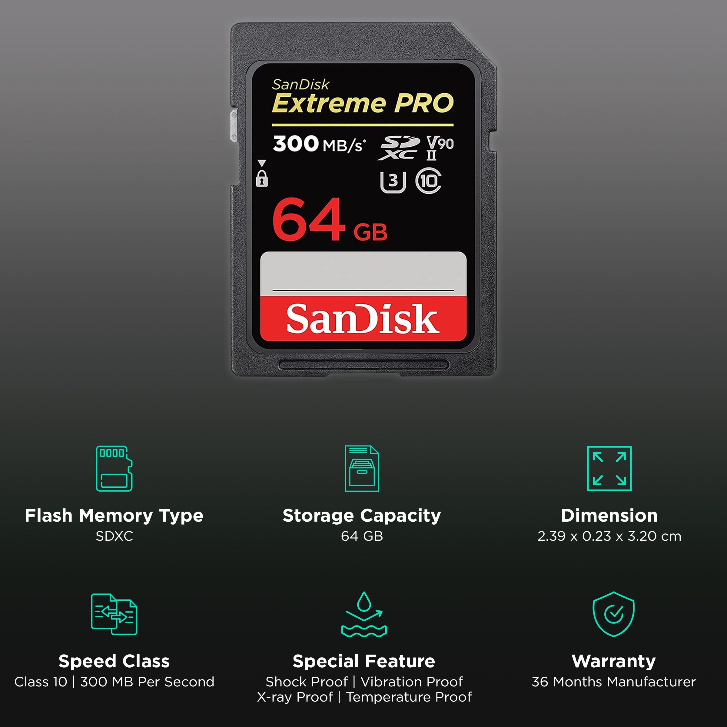 SanDisk Extreme PRO SDXC 64GB Class 3, Class 90 300MB/s Memory Card_3
