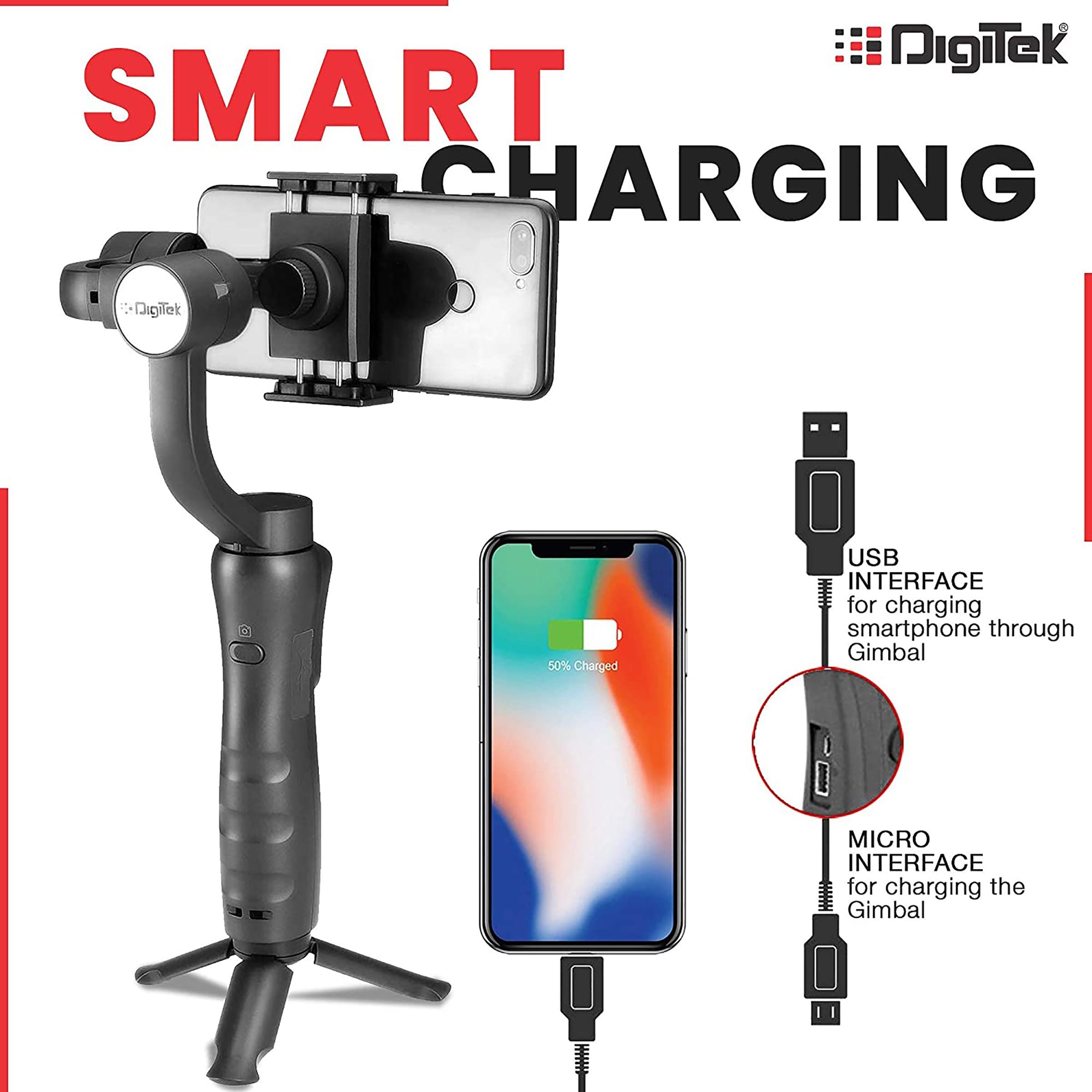 DigiTek DSG 005 3-Axis Gimbal for Mobile (Face & Object Tracking Motion, Black)_8