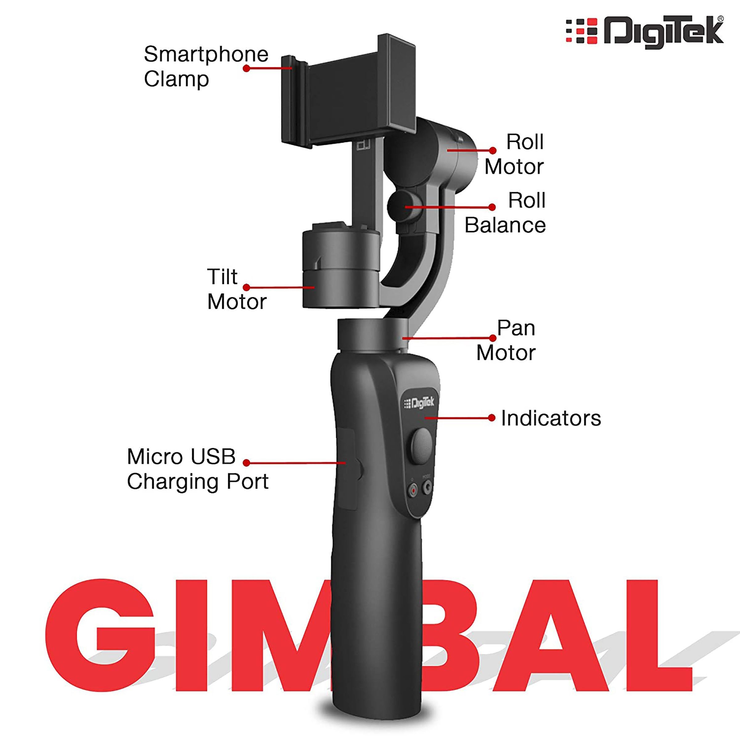 DigiTek DSG 005 3-Axis Gimbal for Mobile (Face & Object Tracking Motion, Black)_11