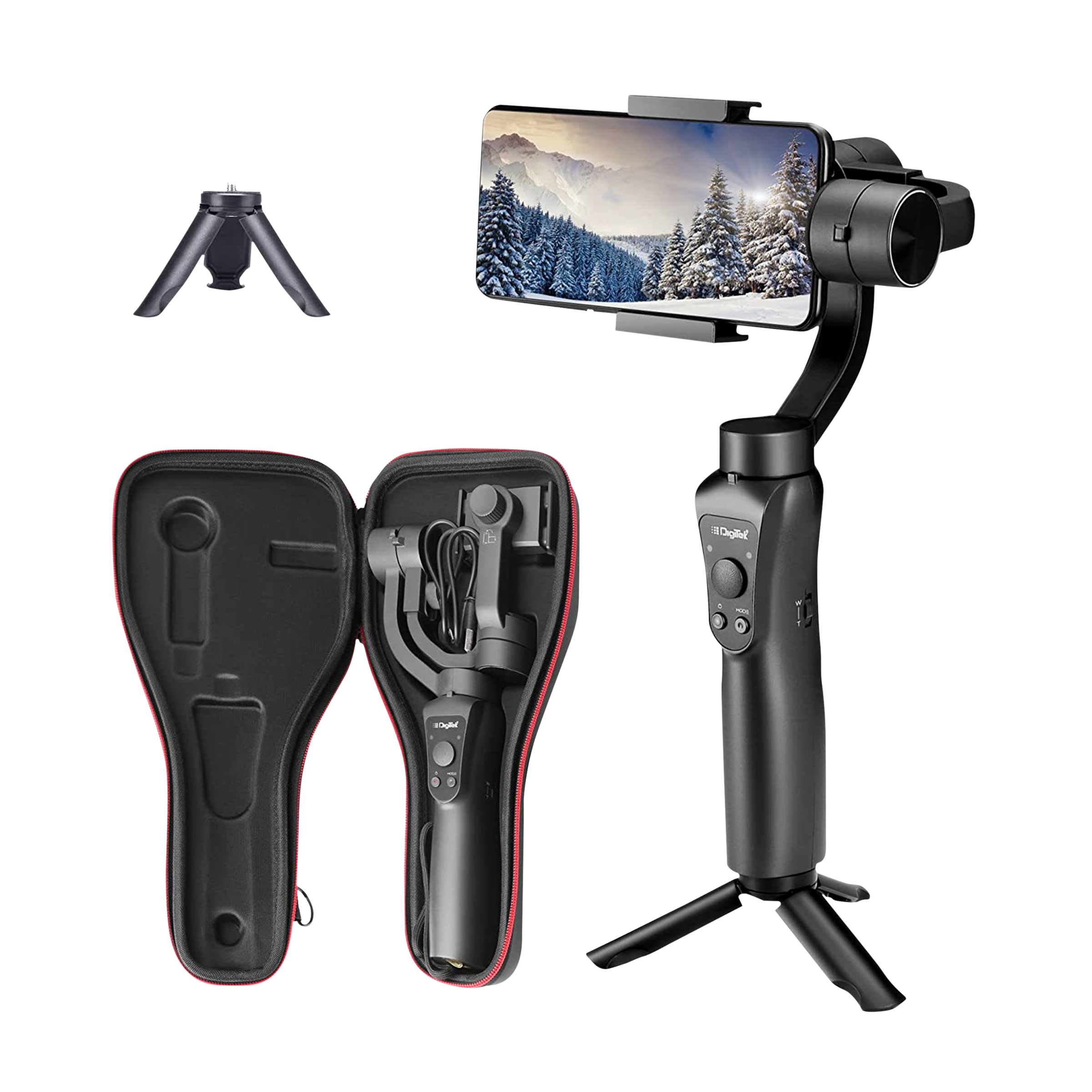 DigiTek DSG 005 3-Axis Gimbal for Mobile (Face & Object Tracking Motion, Black)_4