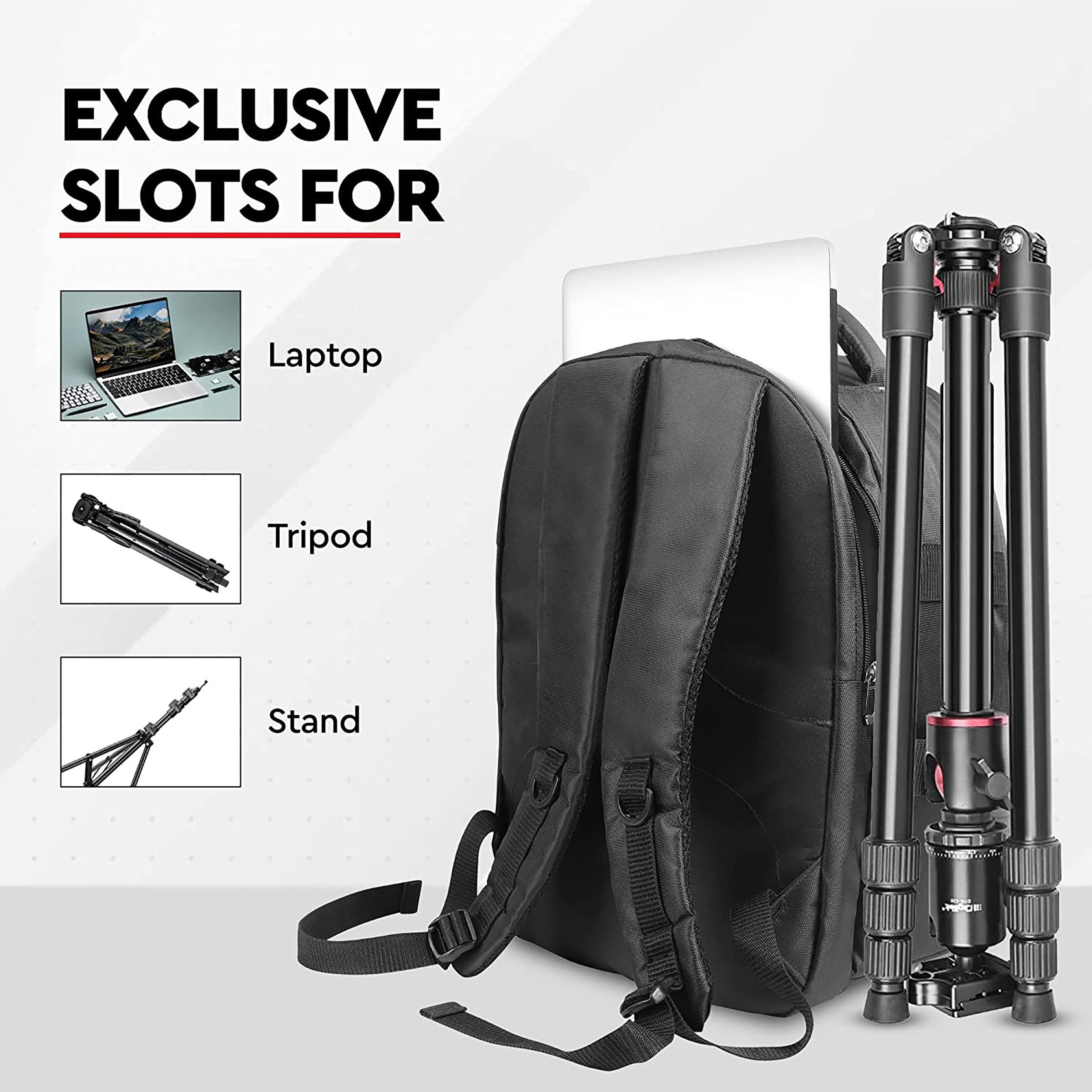 DigiTek DCB 002 Waterproof Backpack Camera Bag for DSLR (Tripod Holder, Black/Orange)_9