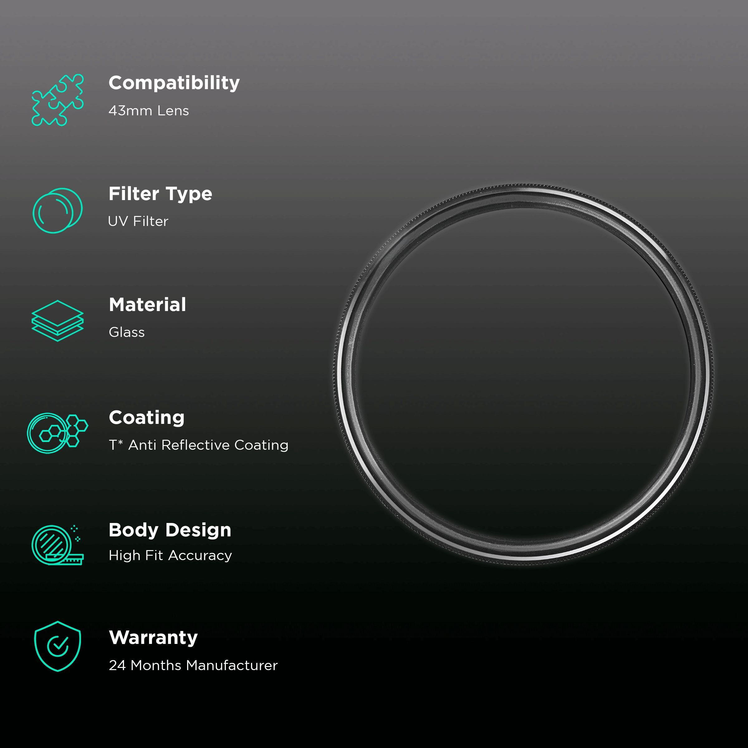 Carl Zeiss T* 43mm Camera Lens UV Filter (Anti Reflective Coating)_2