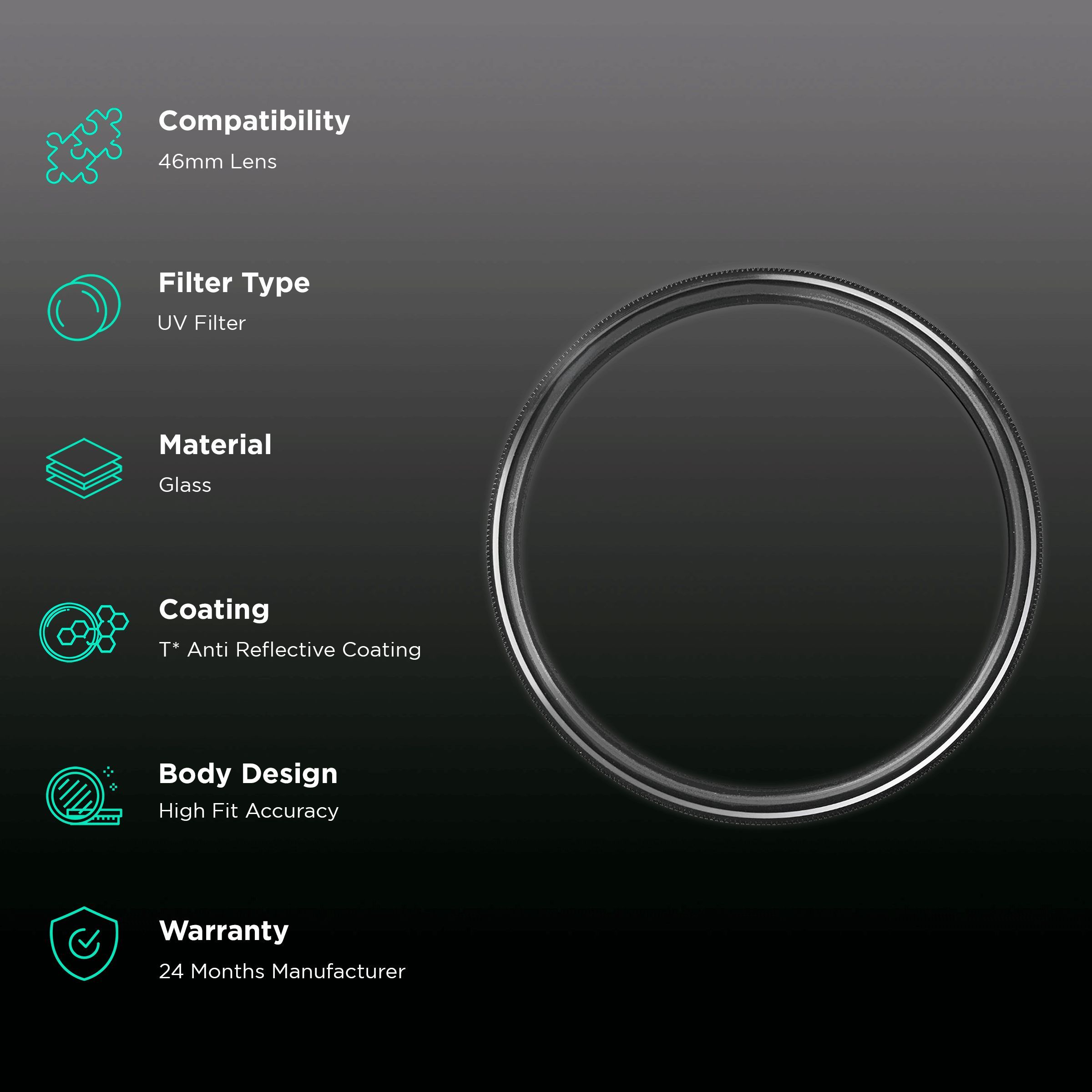 Carl Zeiss T* 46mm Camera Lens UV Filter (Anti Reflective Coating)_2