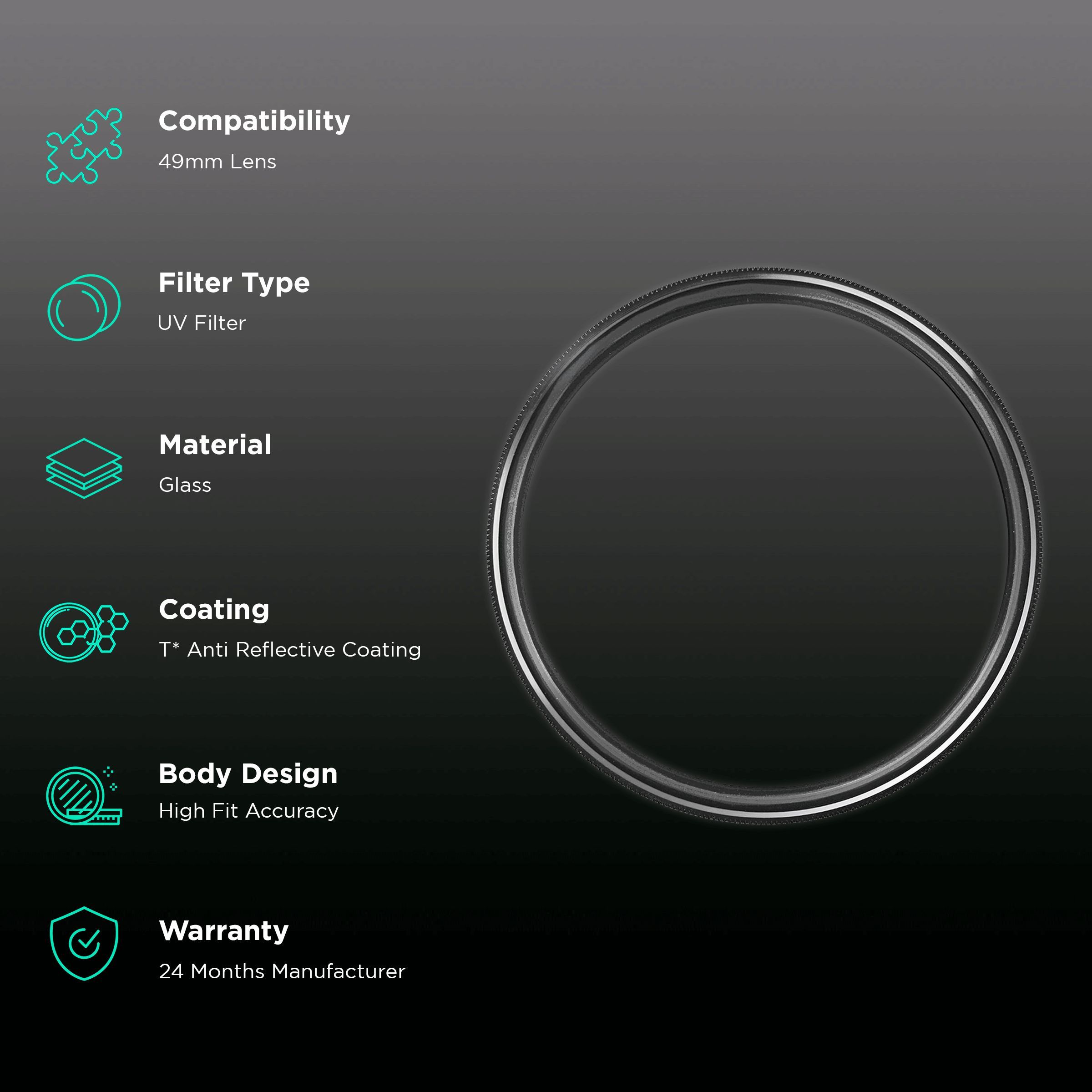 Carl Zeiss T* 49mm Camera Lens UV Filter (Anti Reflective Coating)_2